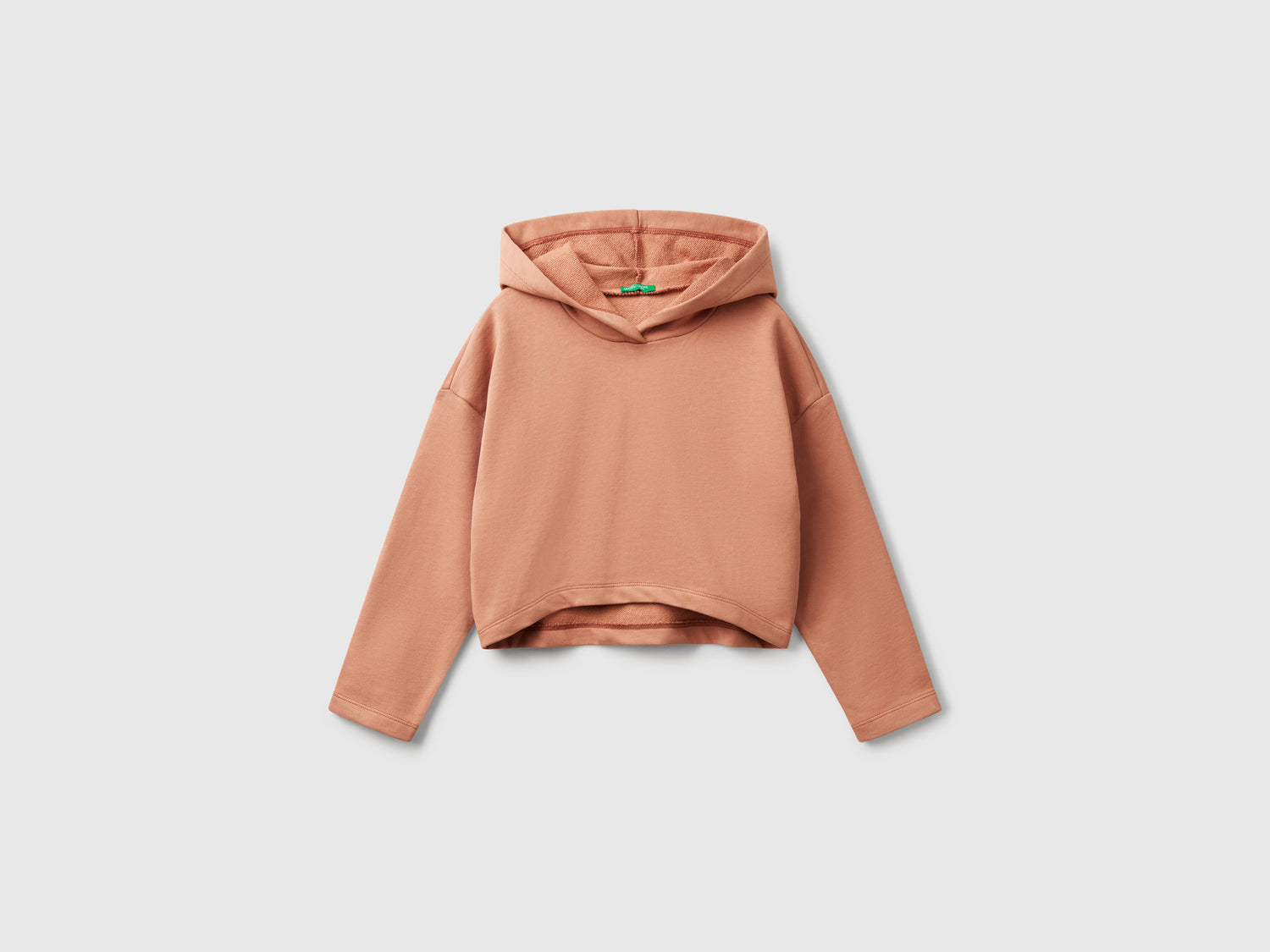 Felpa con fondo stondato da bambina cammello | Benetton Outlet