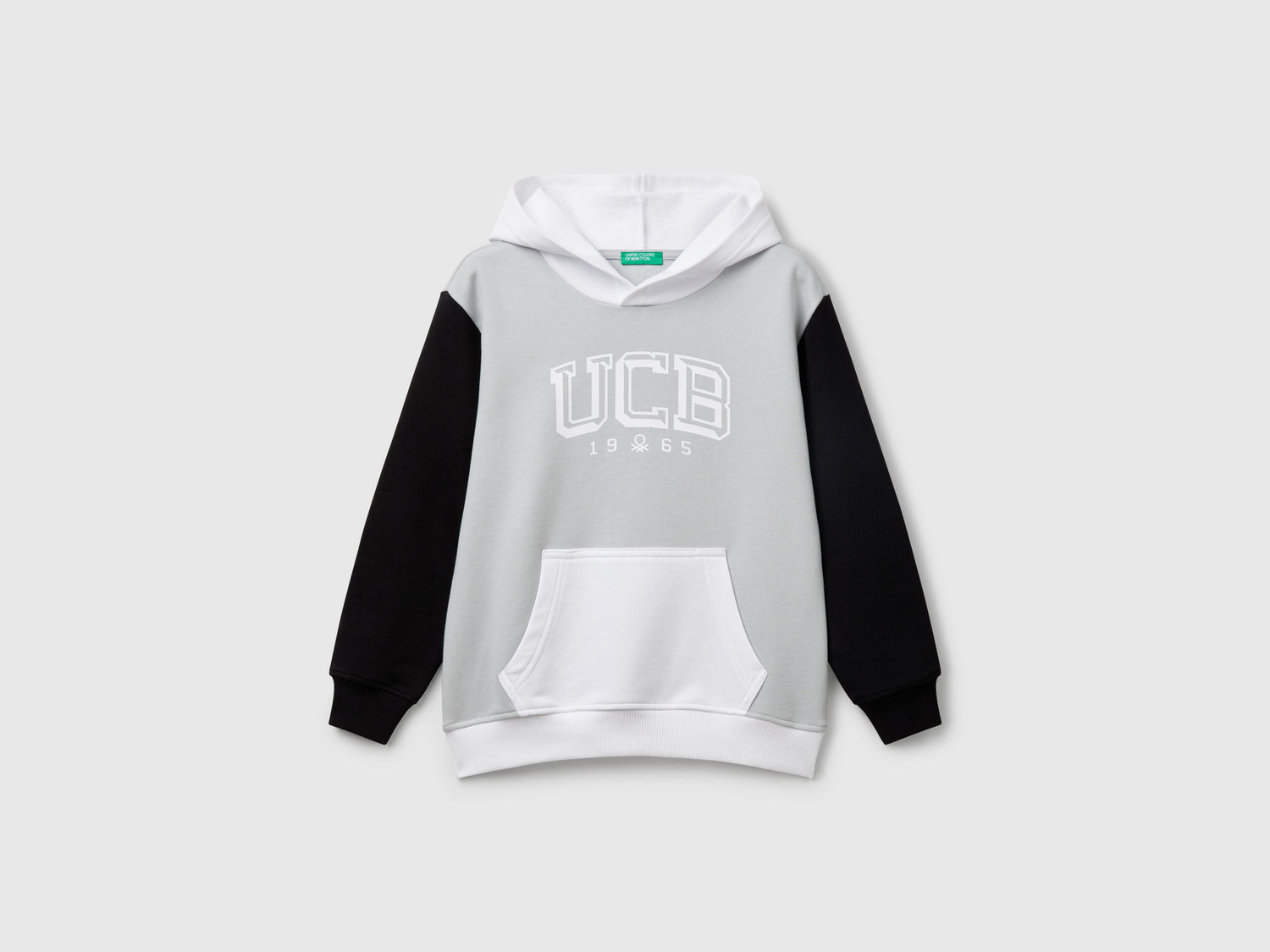 Felpa con stampa e cappuccio da bambino multi-color | Benetton Outlet