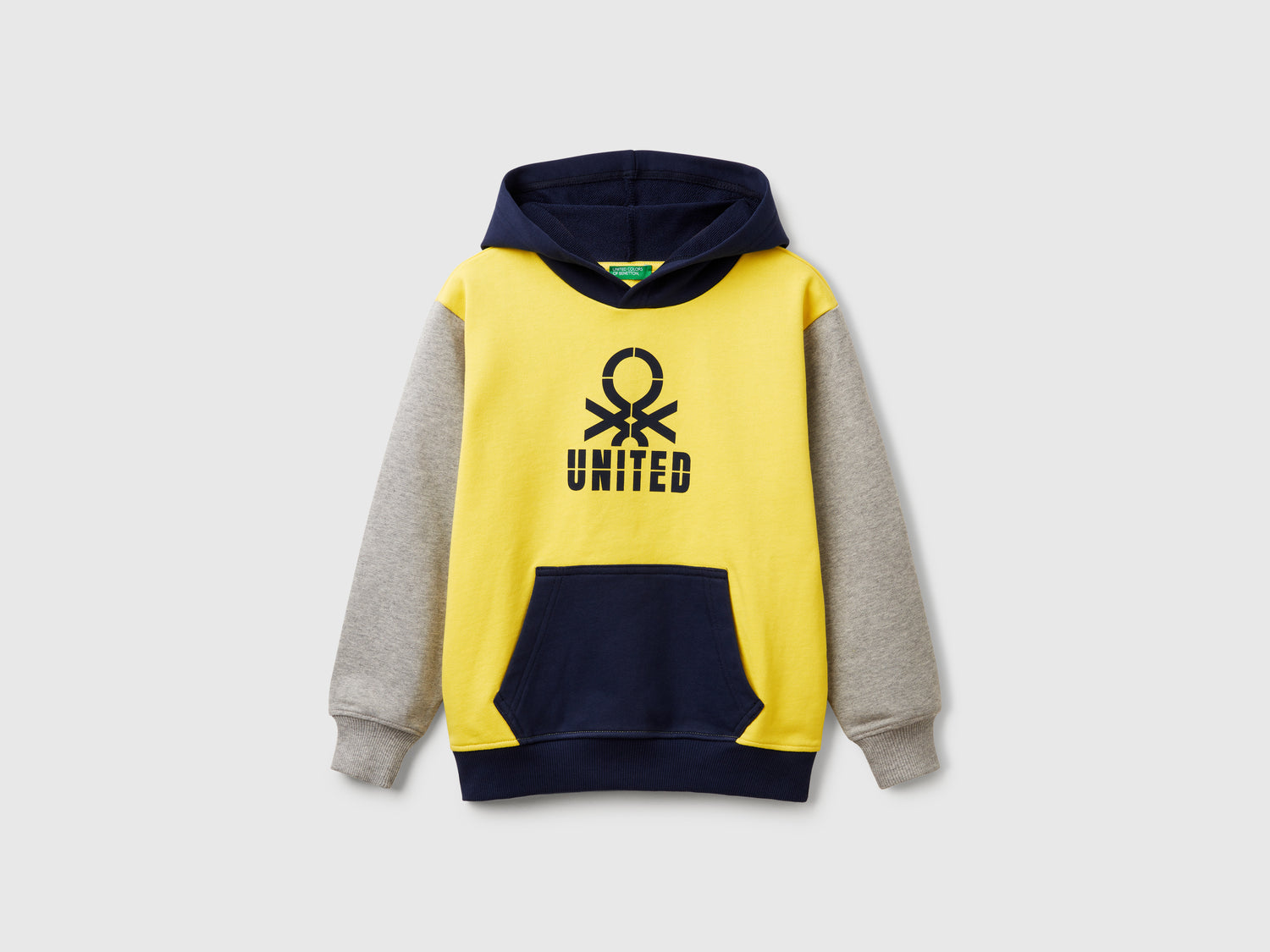 Felpa con stampa e cappuccio da bambino multi-color | Benetton Outlet