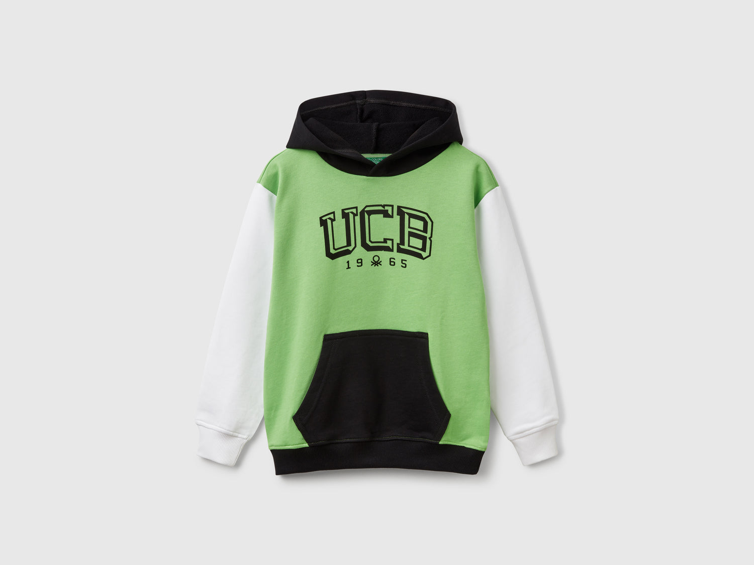 Felpa con stampa e cappuccio da bambino multi-color | Benetton Outlet