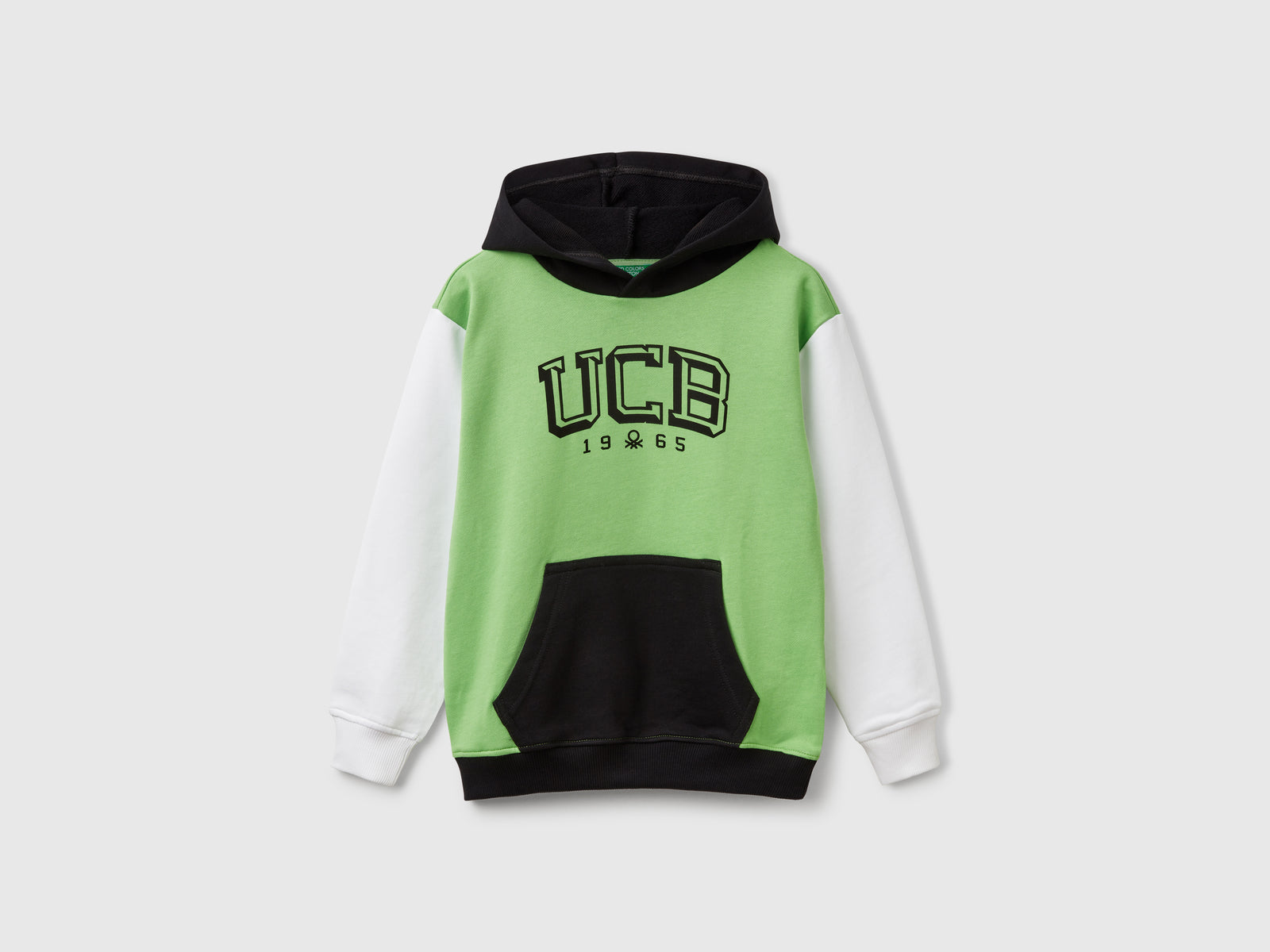 Felpa con stampa e cappuccio da bambino multi-color | Benetton Outlet