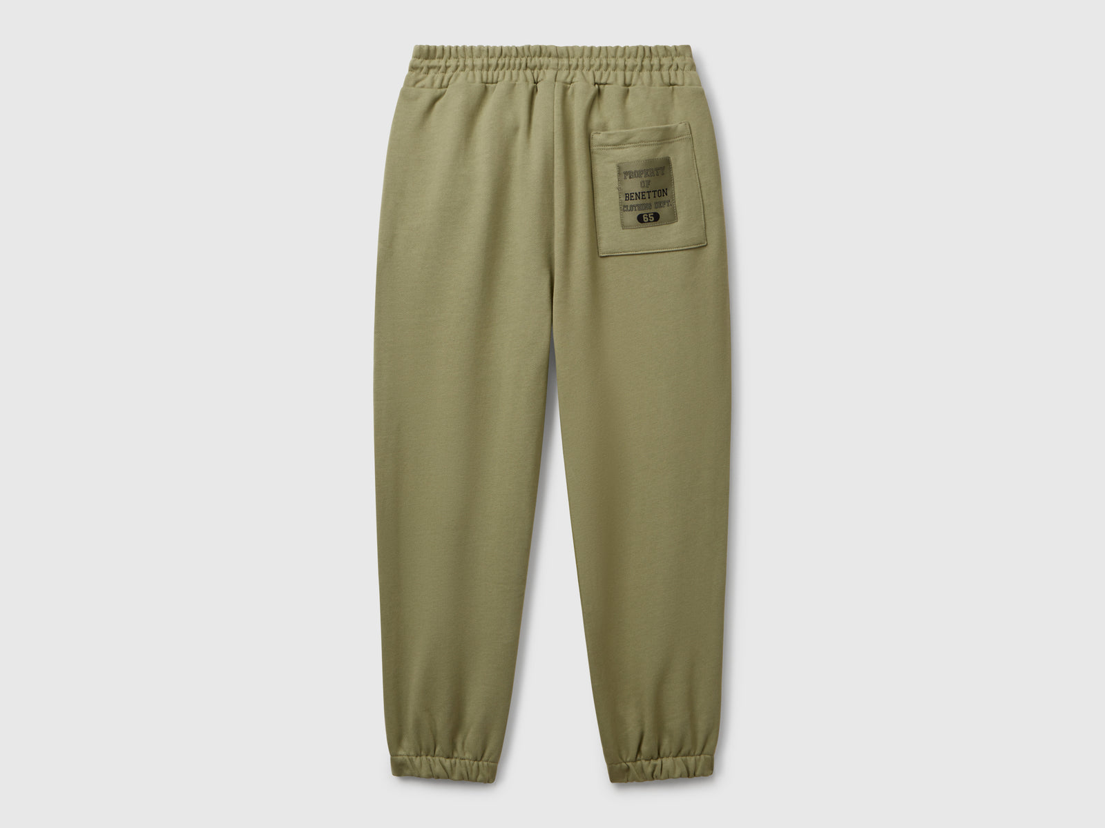 Pantaloni in felpa con piping da bambino verde oliva 2 | Benetton Outlet