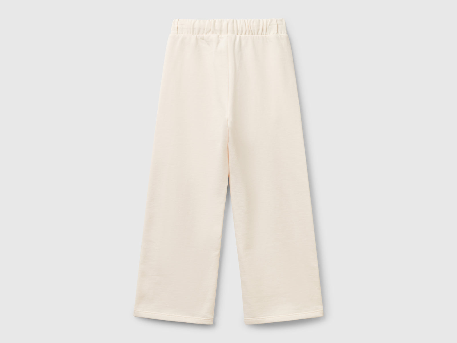 Pantaloni in felpa wide fit da bambina bianco panna 2 | Benetton Outlet