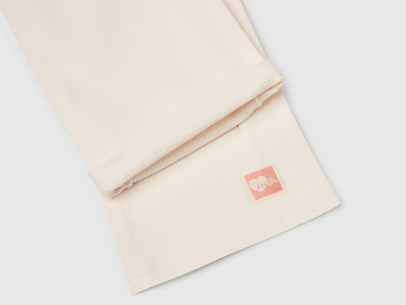 Pantaloni in felpa wide fit da bambina bianco panna 3 | Benetton Outlet