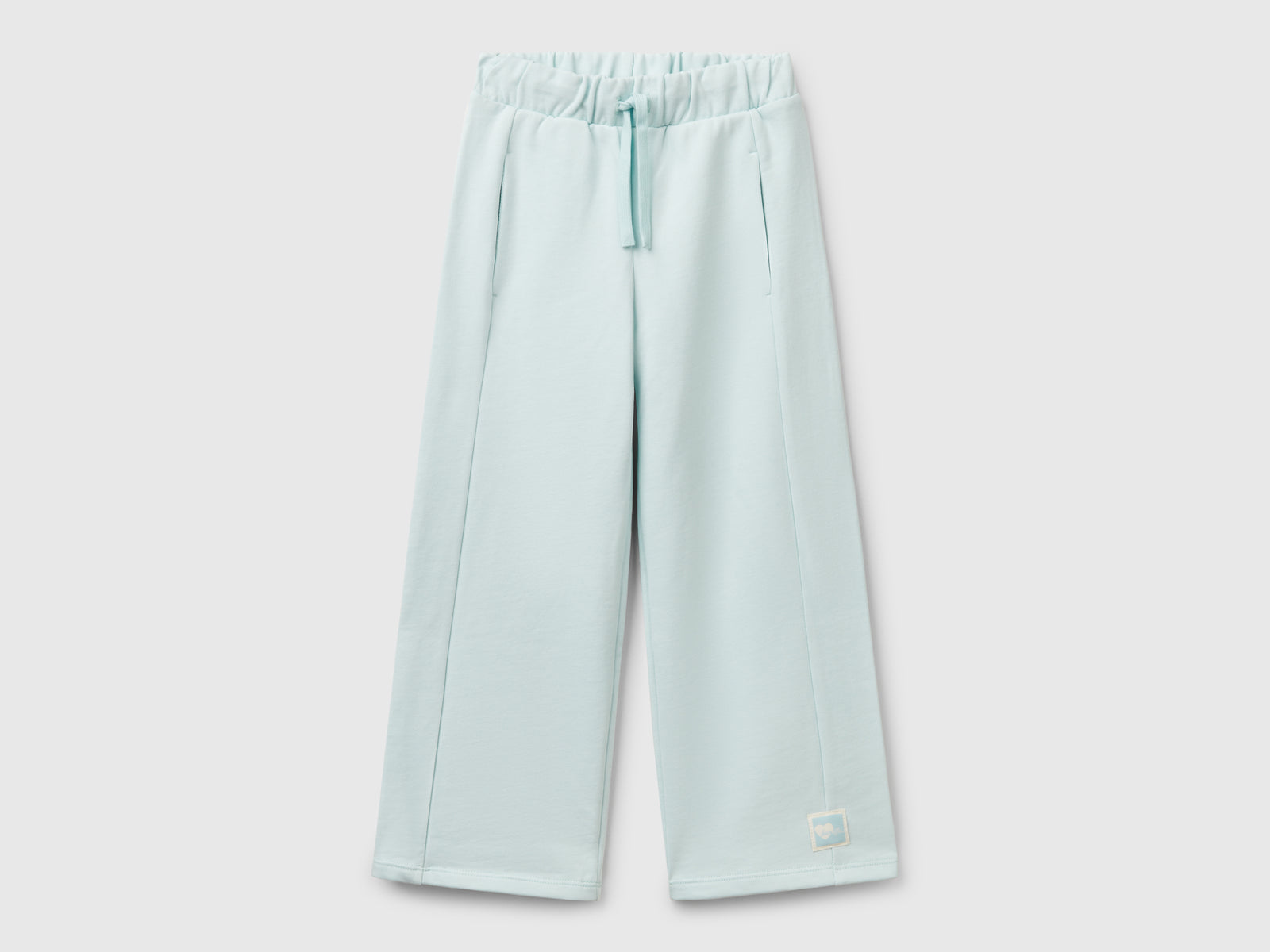 Pantaloni in felpa wide fit da bambina verde acqua | Benetton Outlet