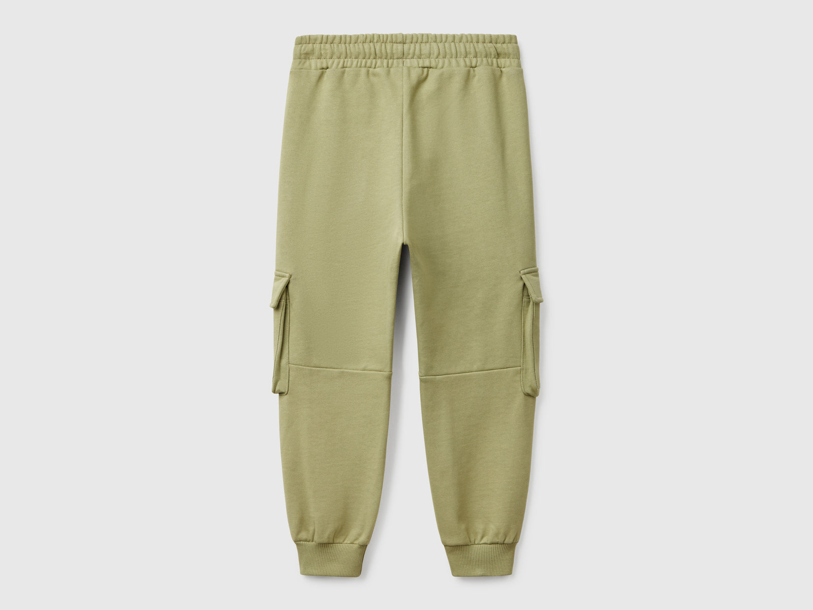 Pantaloni cargo in felpa da bambino verde oliva 2 | Benetton Outlet