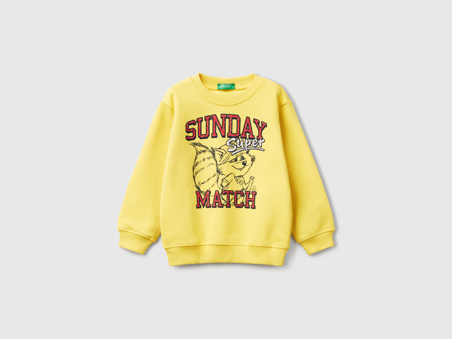 Felpa girocollo con stampa da bimbo giallo | Benetton Outlet