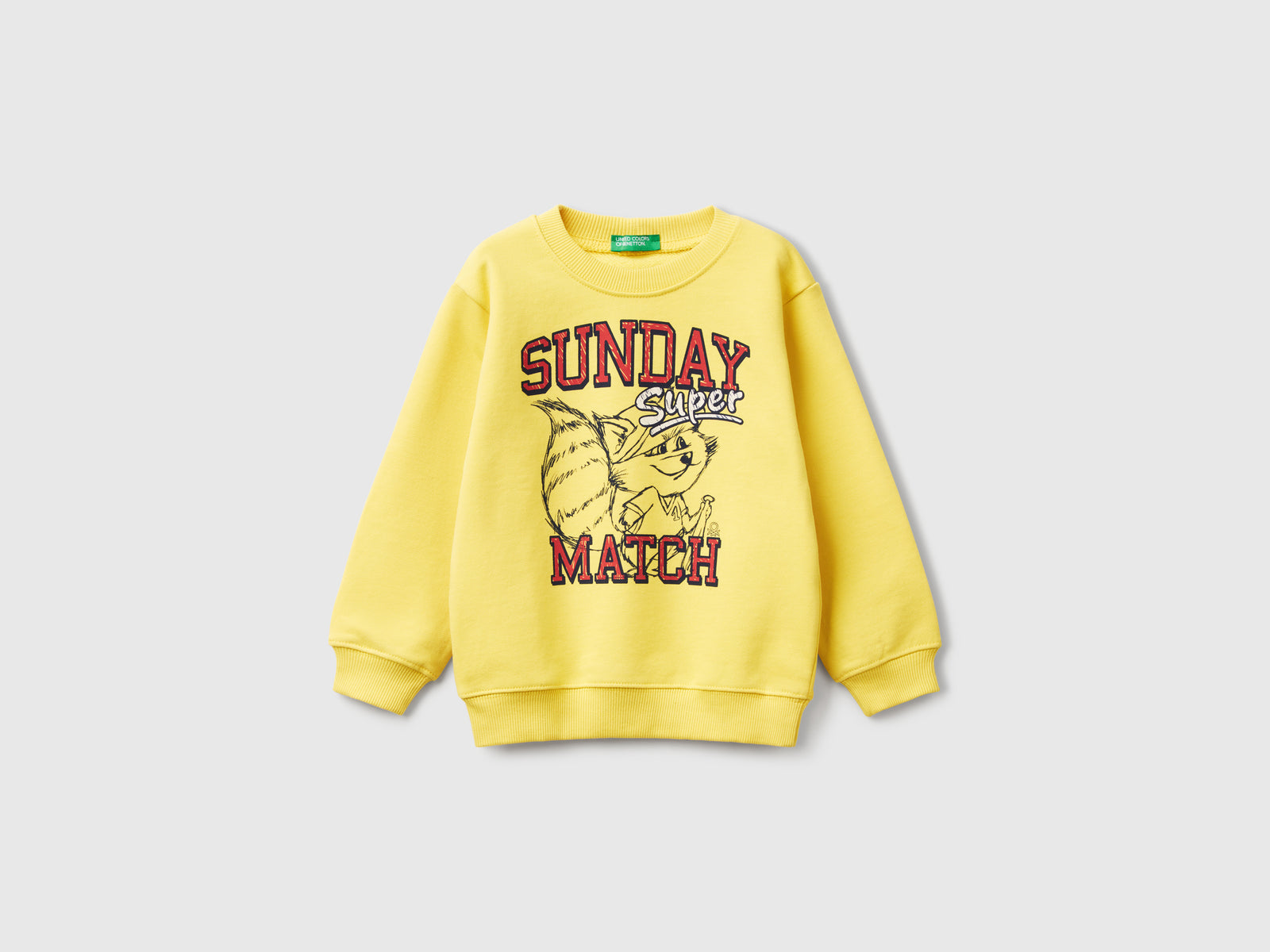 Felpa girocollo con stampa da bimbo giallo | Benetton Outlet