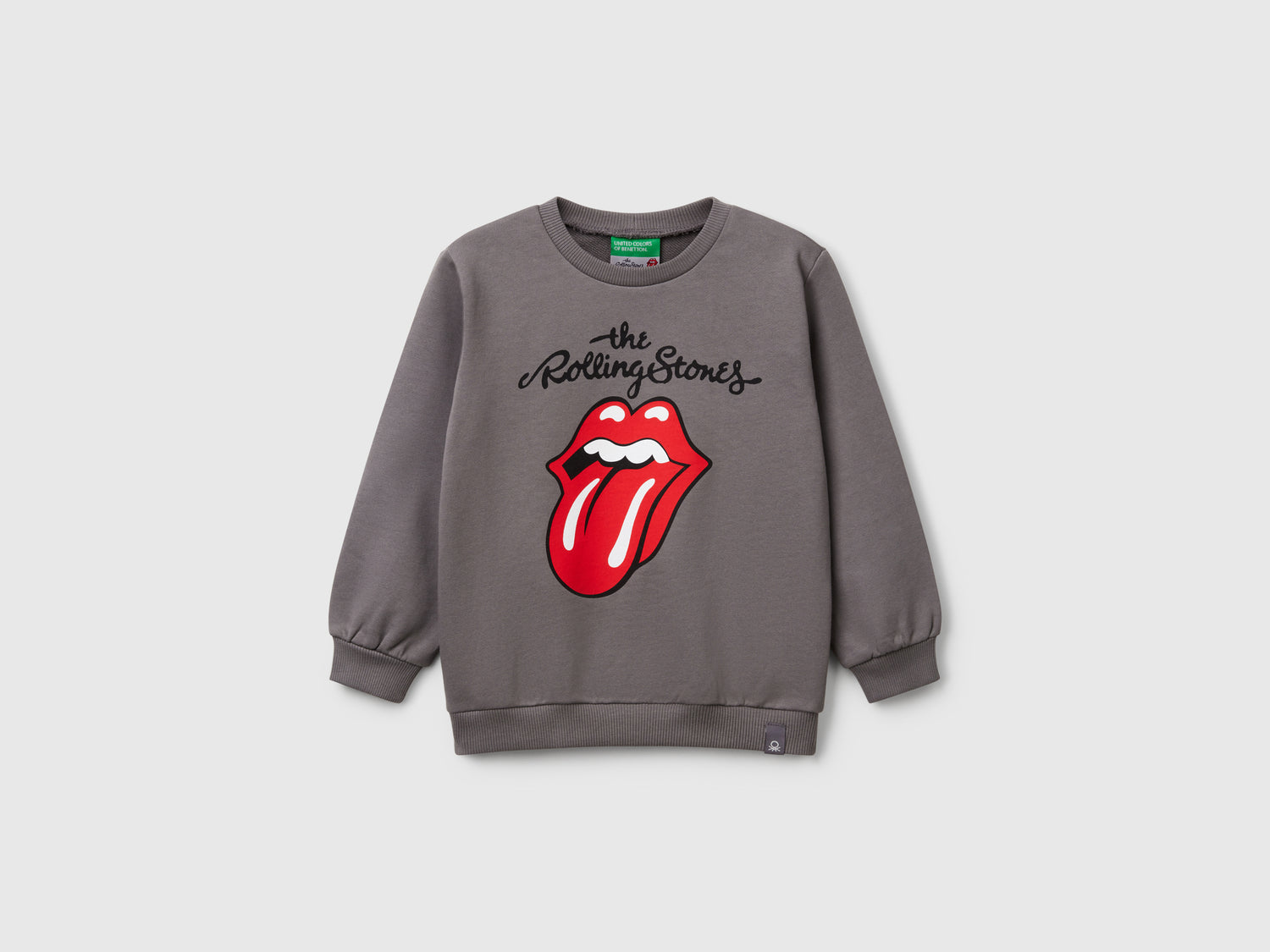 Felpa ampia "The Rolling Stones" da bimba grigio scuro | Benetton Outlet