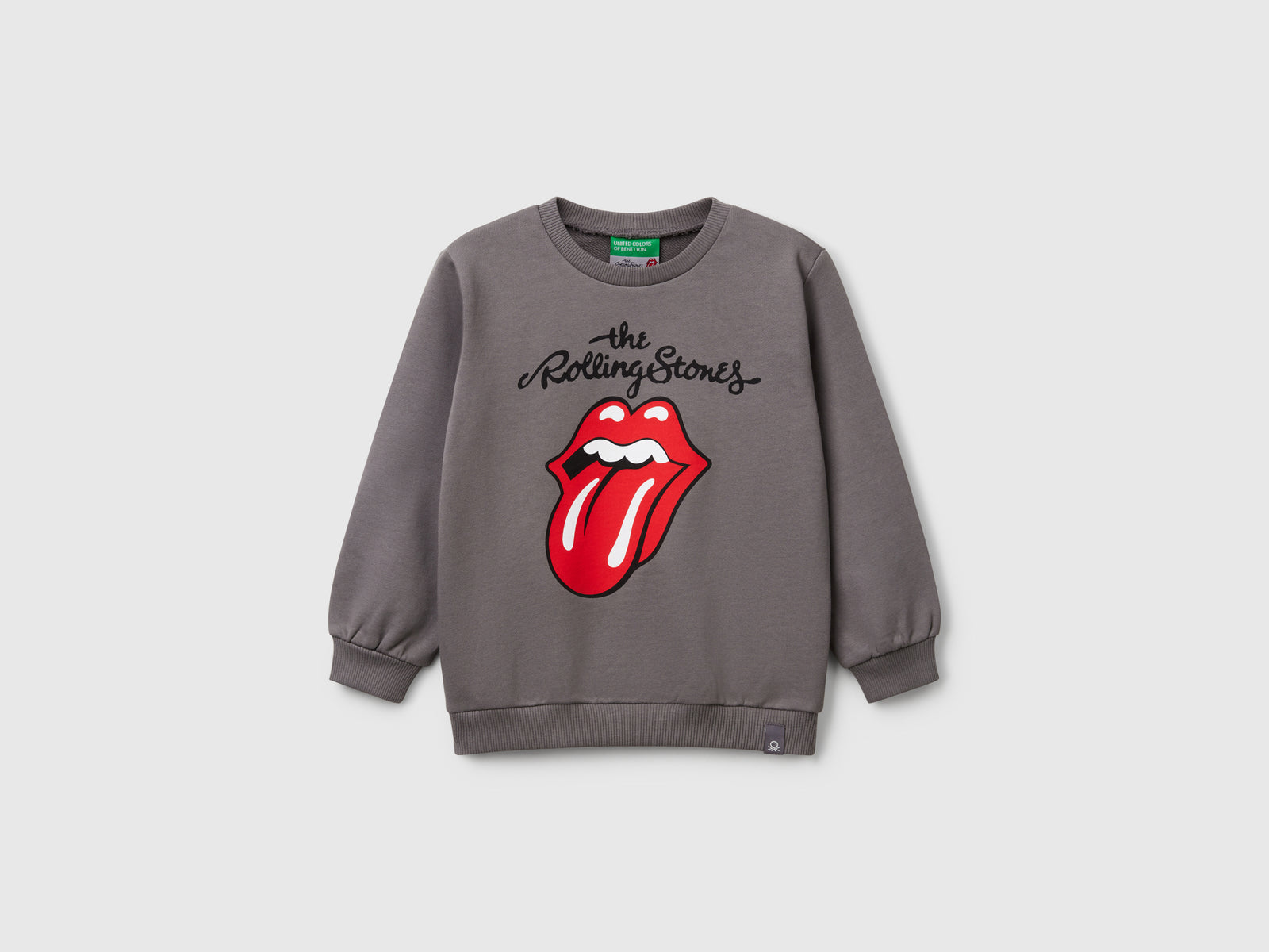 Felpa ampia "The Rolling Stones" da bimba grigio scuro | Benetton Outlet