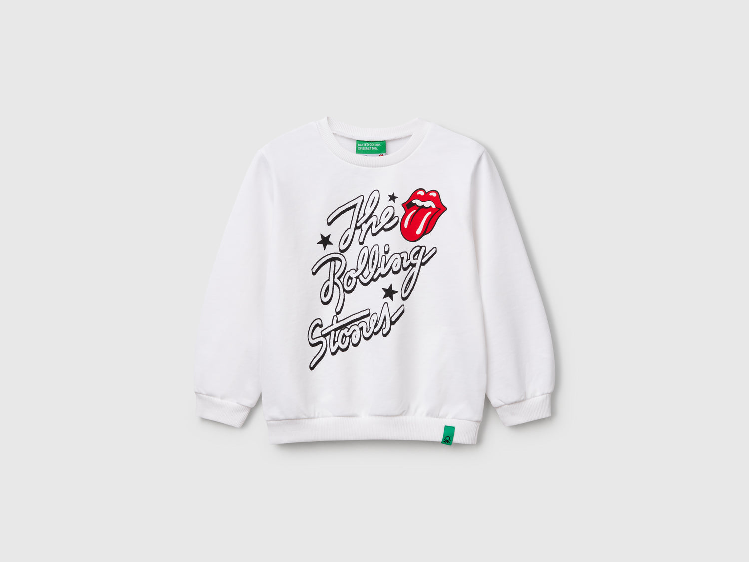 Felpa ampia "The Rolling Stones" da bimba bianco | Benetton Outlet