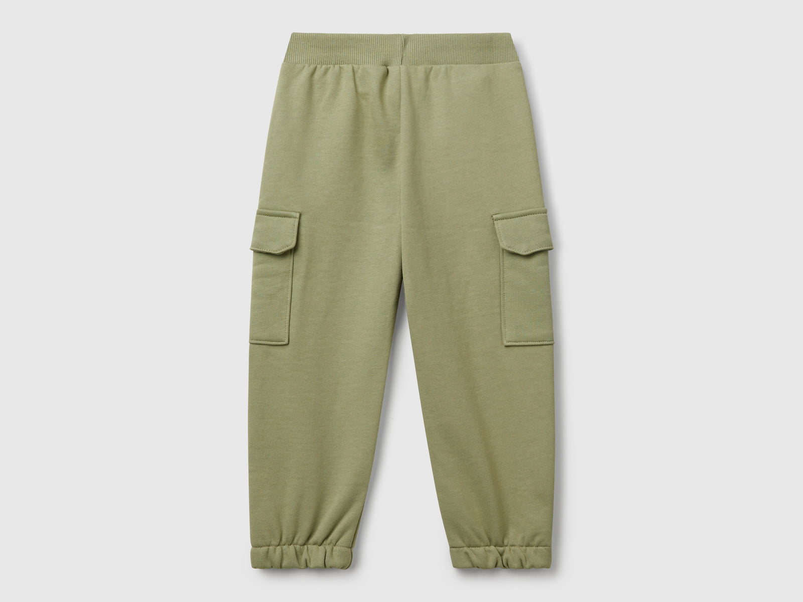 Pantaloni cargo in felpa da bimbo verde oliva 2 | Benetton Outlet