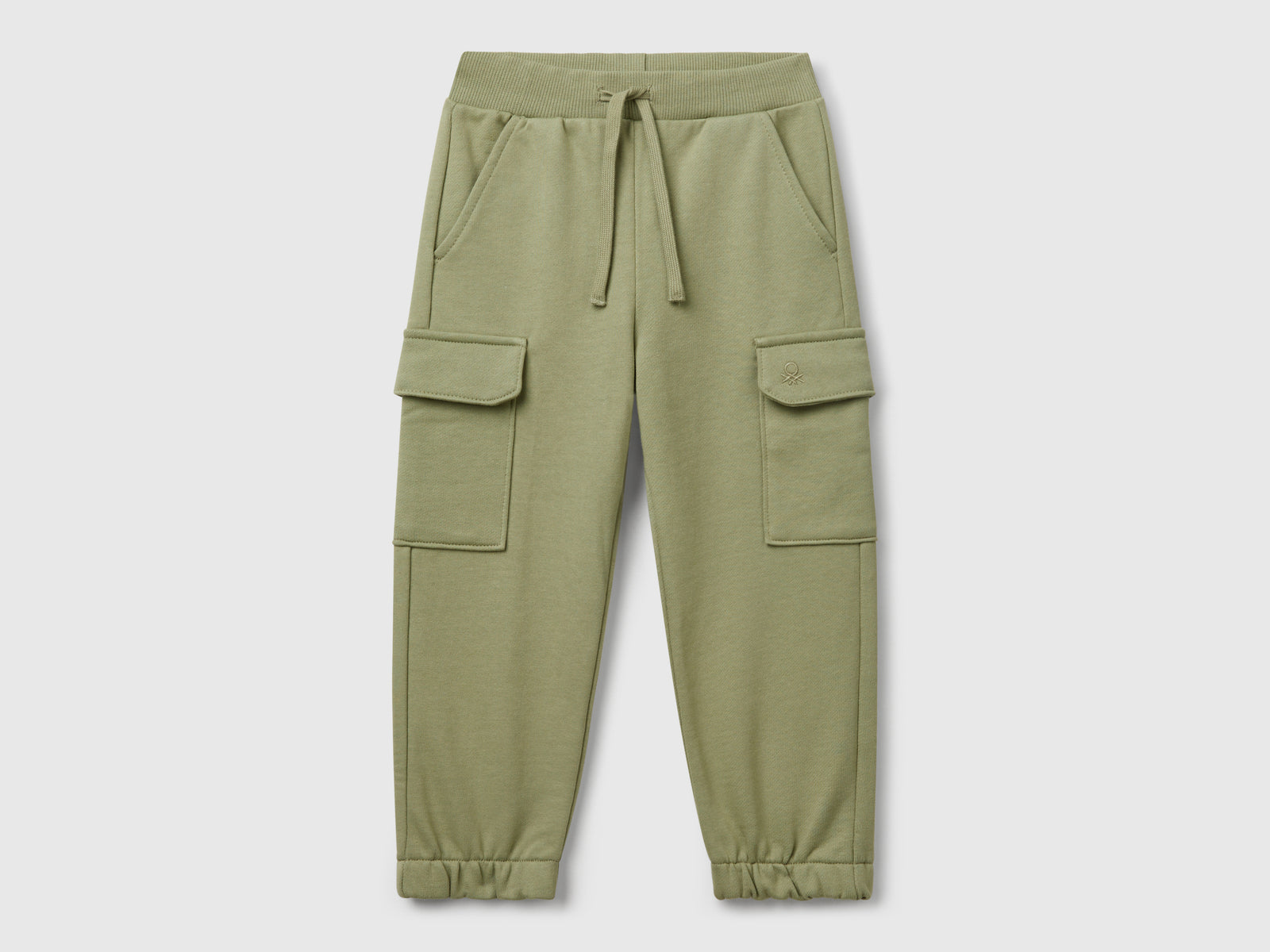 Pantaloni cargo in felpa da bimbo verde oliva | Benetton Outlet