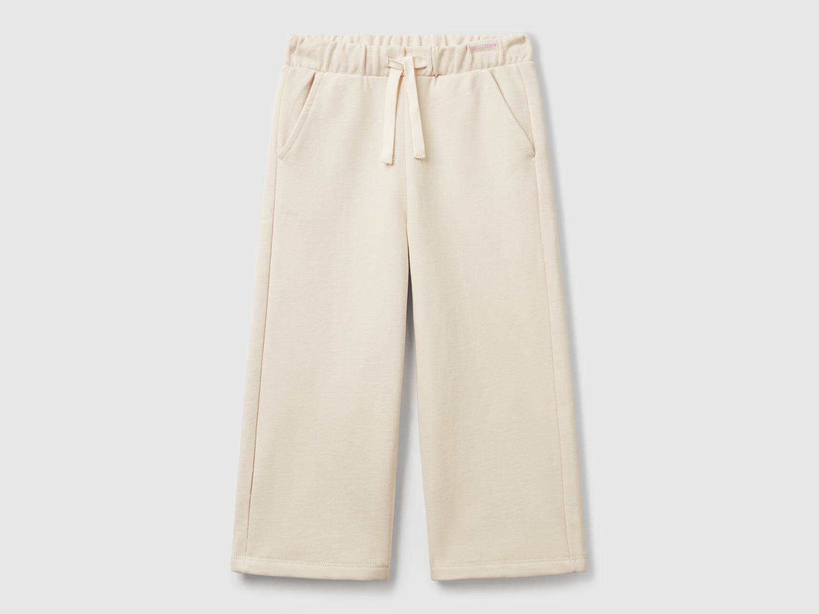 Pantaloni wide fit da bimba beige | Benetton Outlet