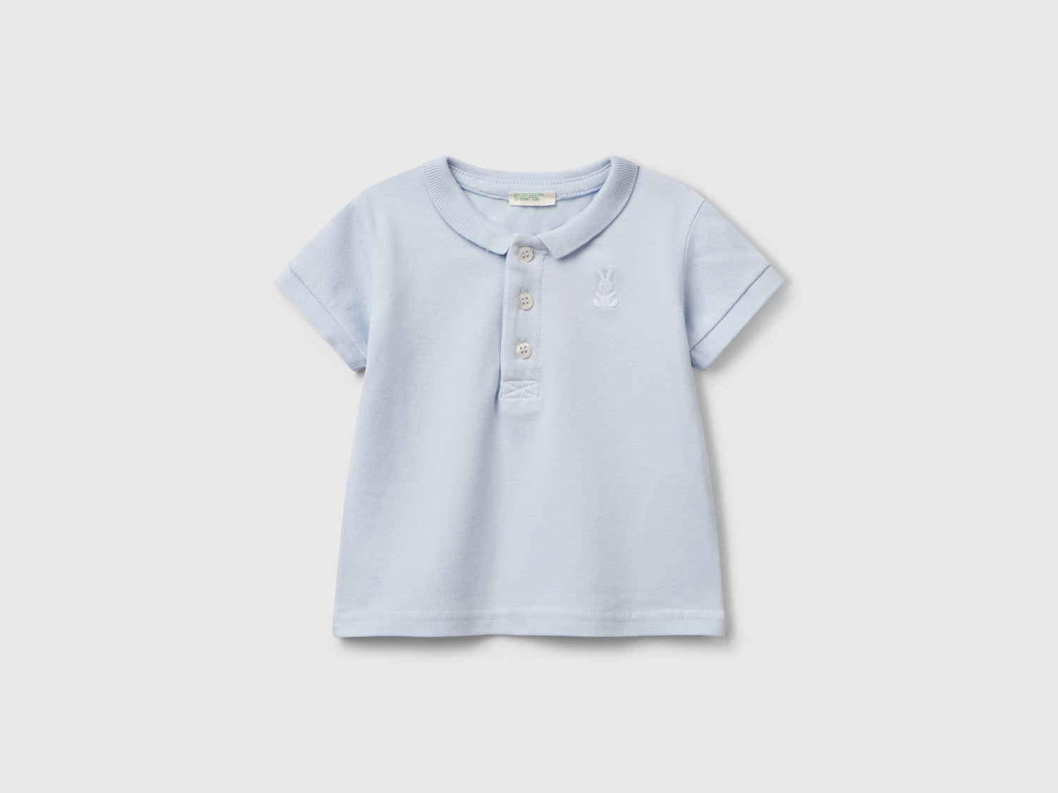 Polo a manica corta da neonato celeste | Benetton Outlet