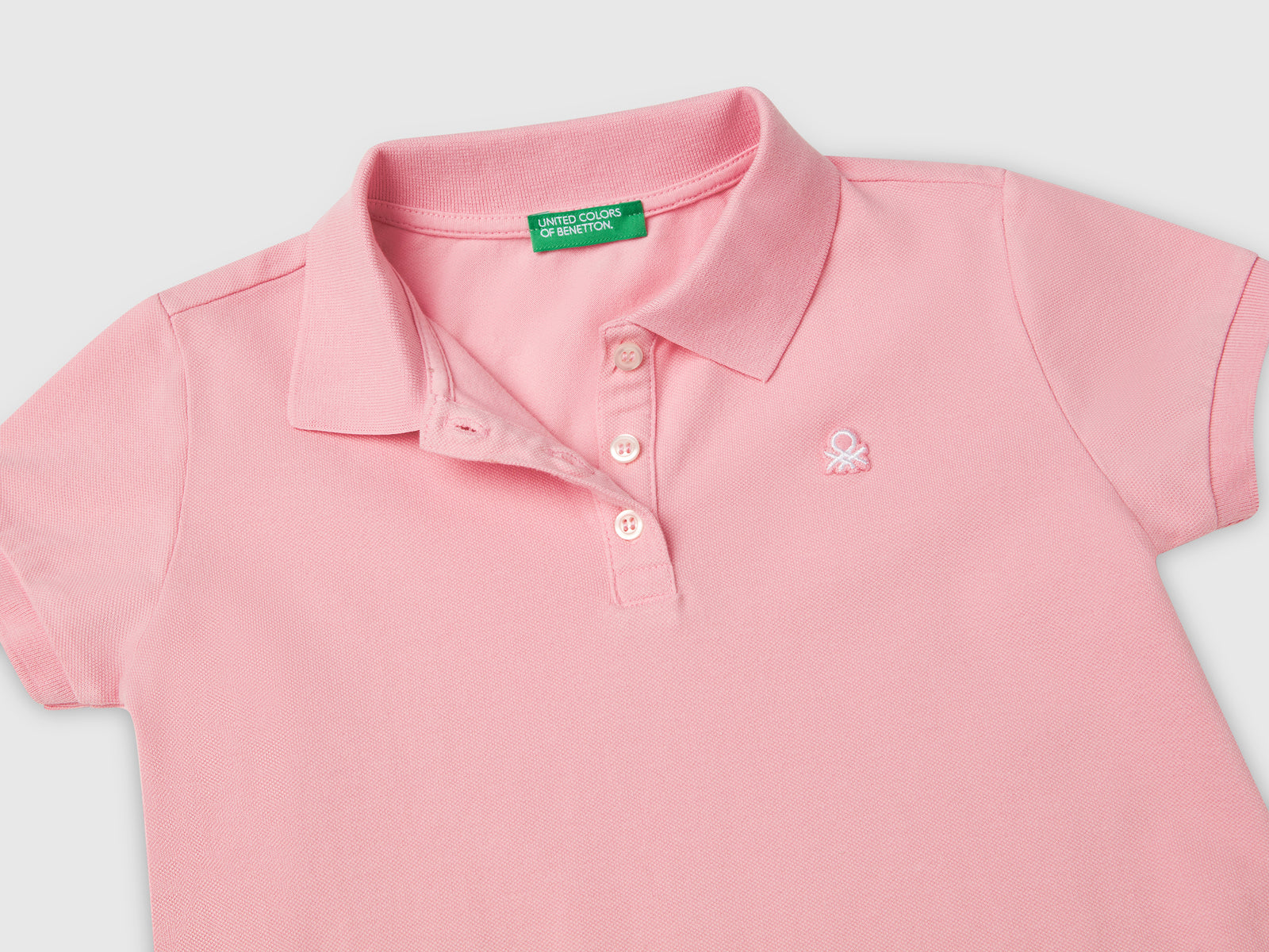 Polo manica corta in cotone da bambina rosa 3 | Benetton Outlet