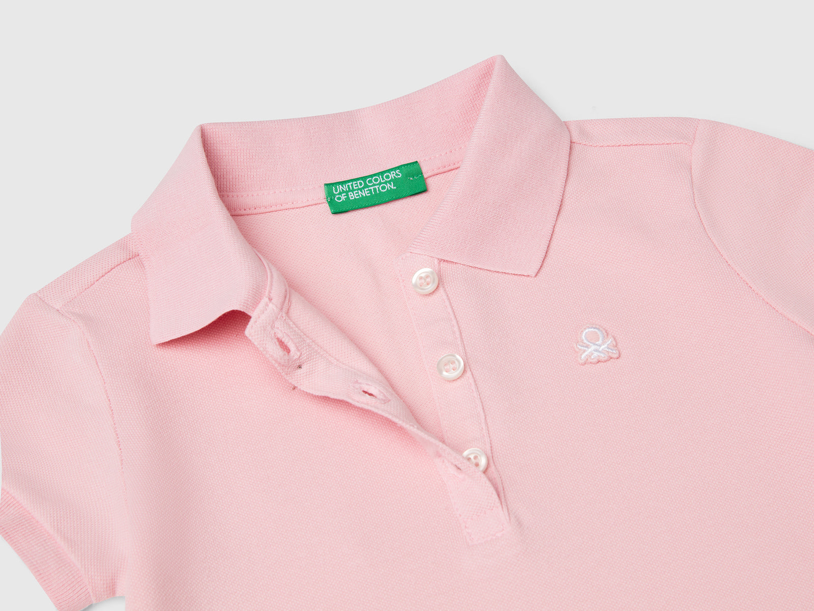 Polo manica corta in cotone da bimba rosa 2 | Benetton Outlet