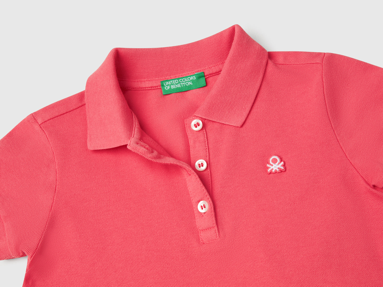 Polo manica corta in cotone da bimba ciclamino 3 | Benetton Outlet