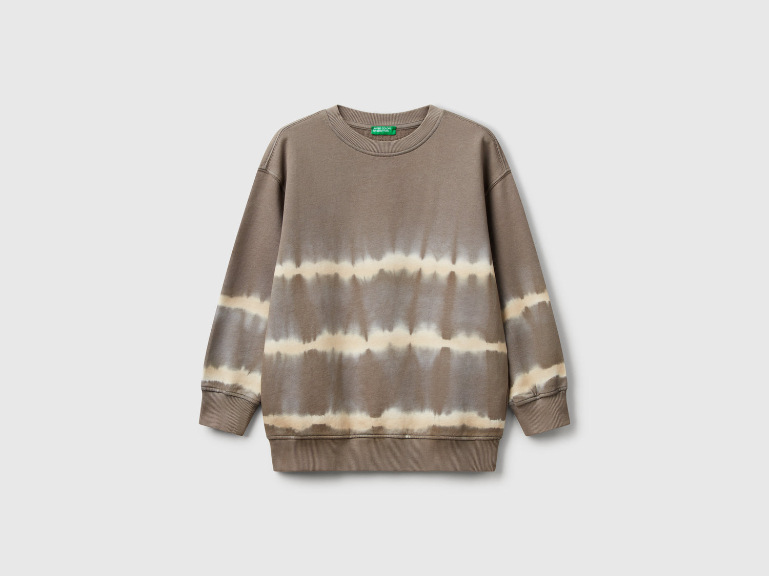Felpa tye-dye over fit da bambino grigio | Benetton Outlet