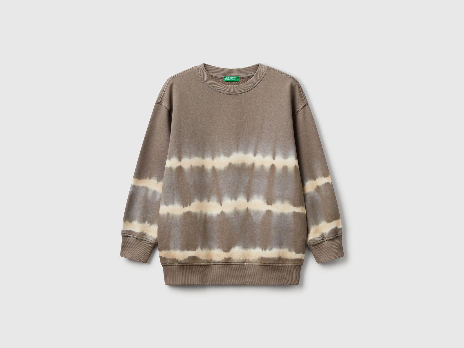 Felpa tye-dye over fit da bambino grigio | Benetton Outlet