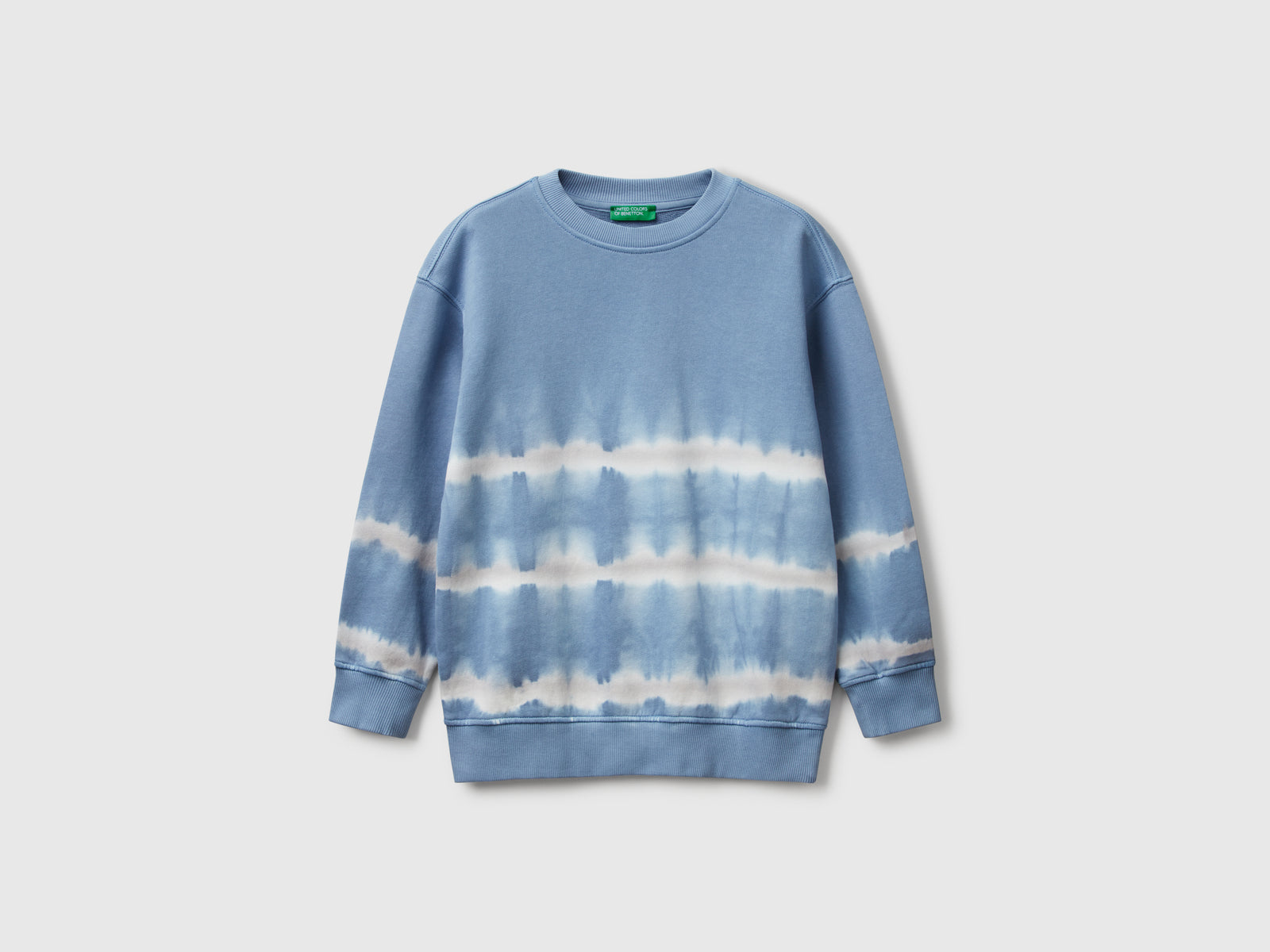 Felpa tye-dye over fit da bambino bluette | Benetton Outlet