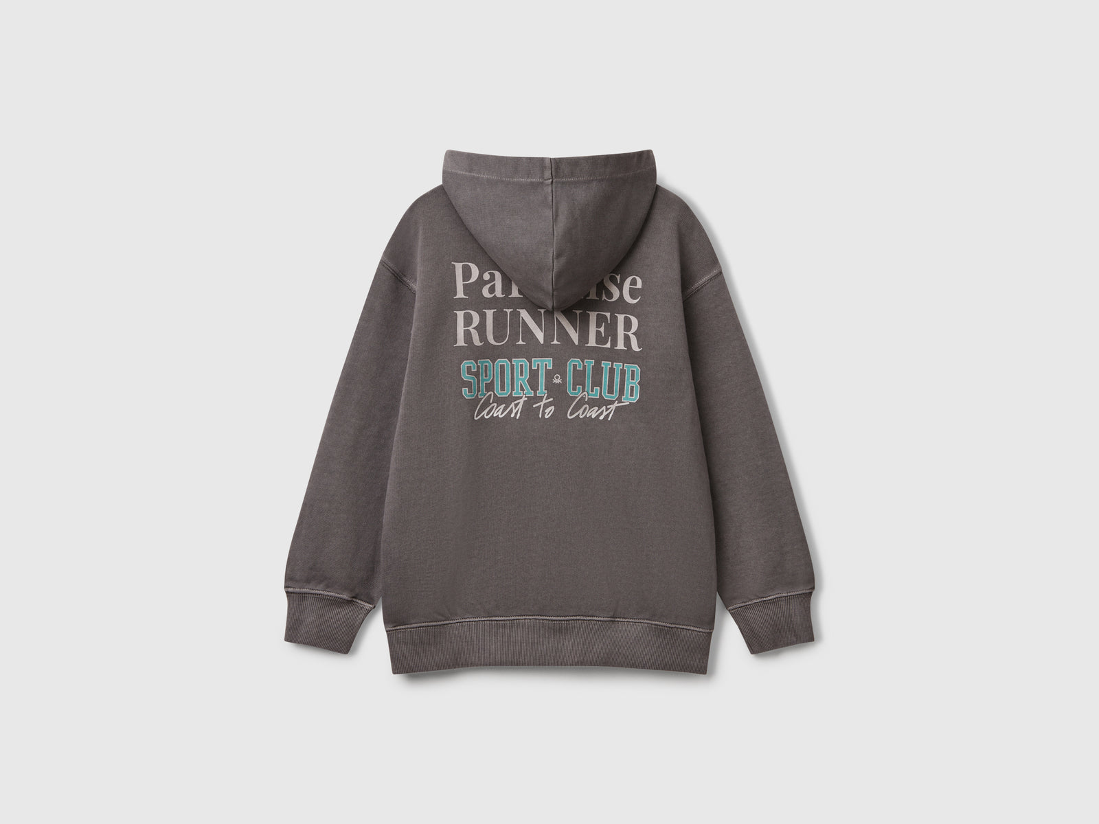 Felpa oversize con stampa da bambino grigio 2 | Benetton Outlet