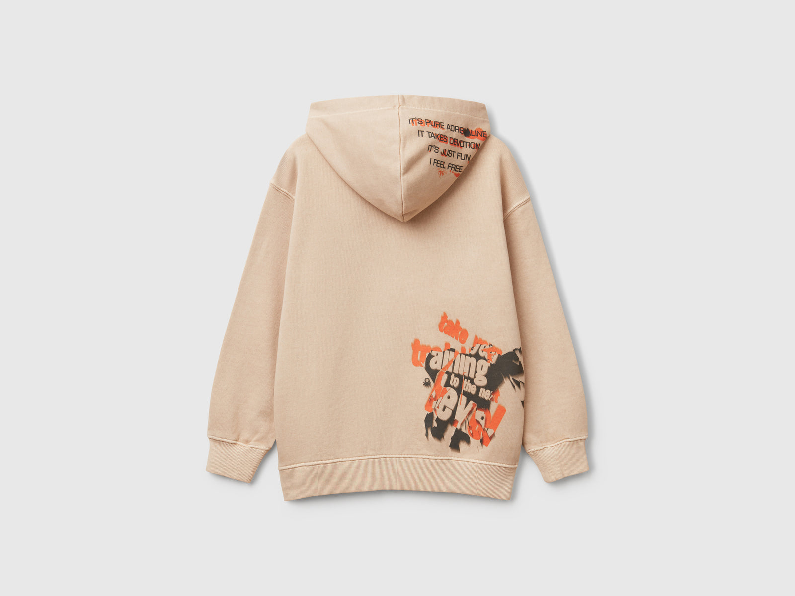 Felpa oversize con stampa da bambino beige 2 | Benetton Outlet