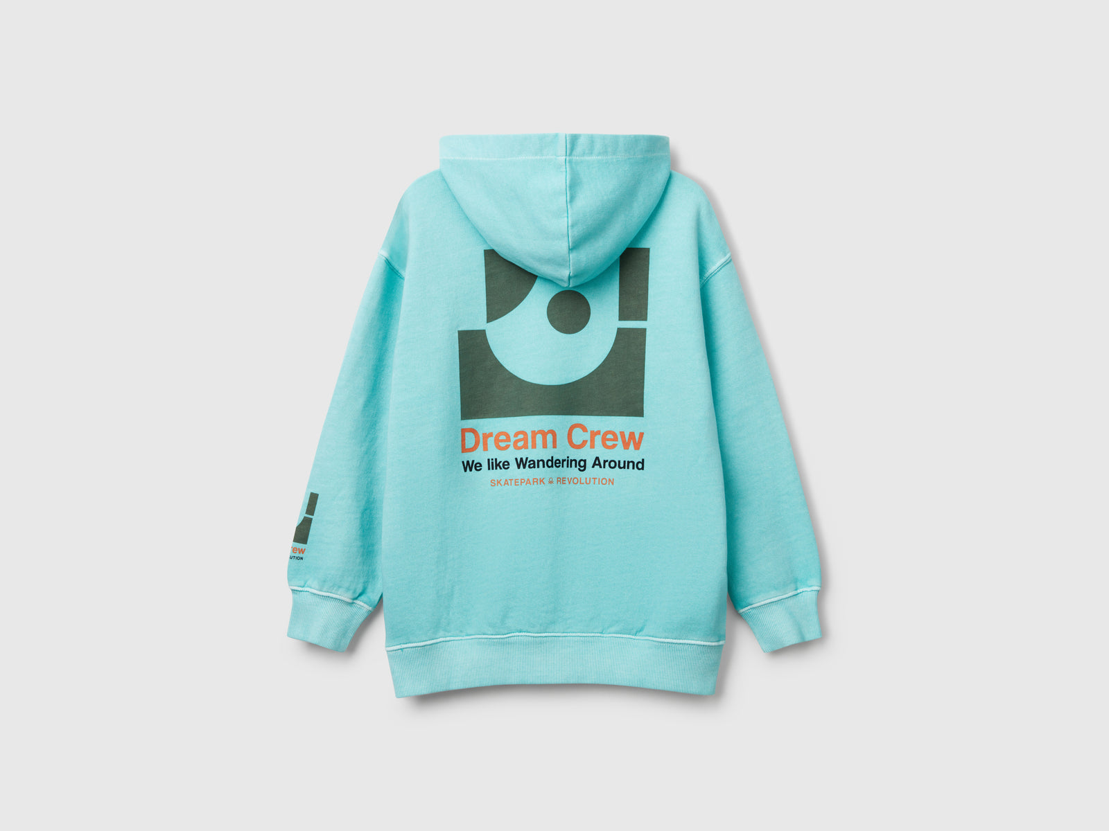 Felpa oversize con stampa da bambino azzurro 2 | Benetton Outlet