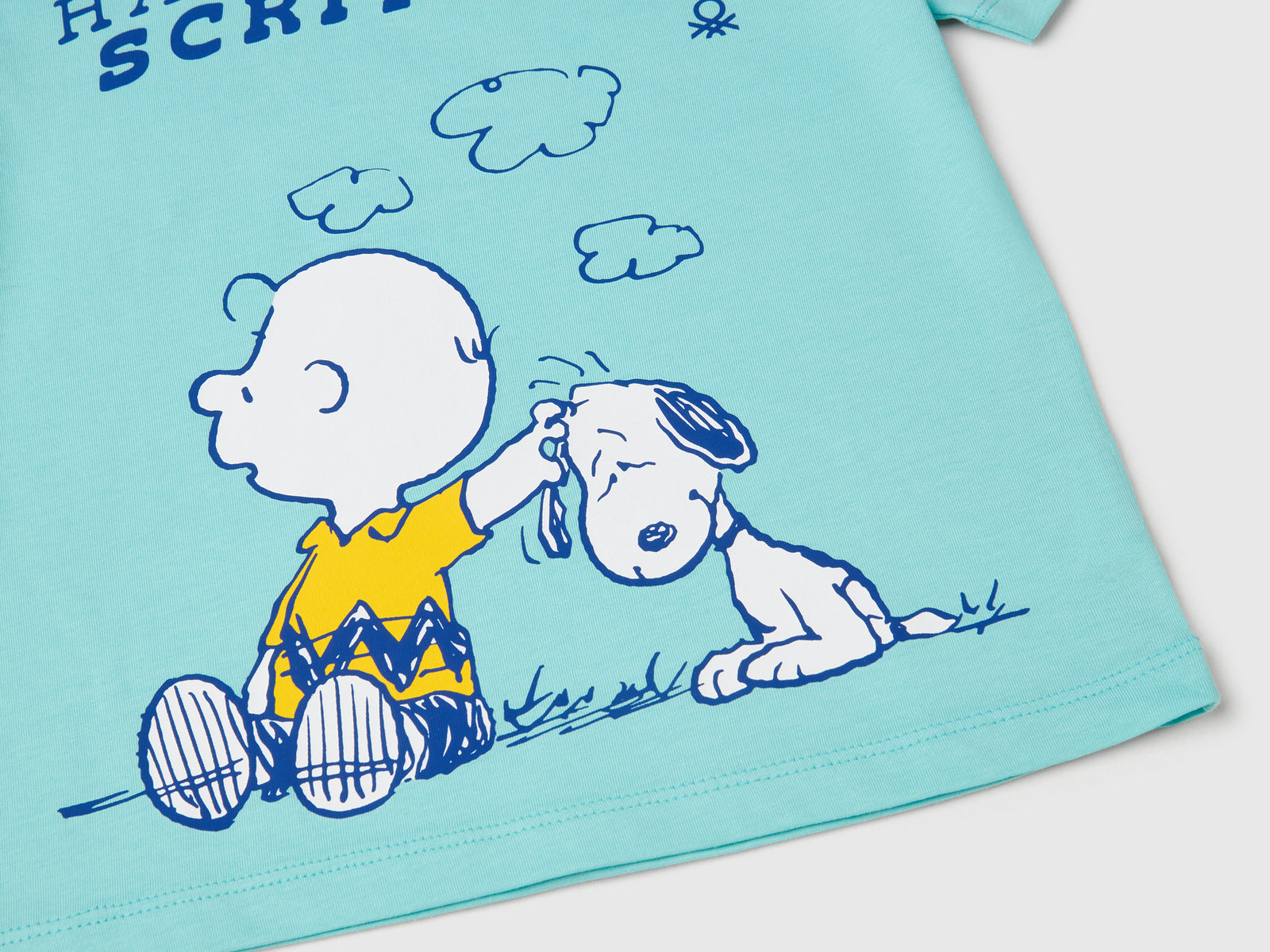 Maglietta con stampa Snoopy ©Peanuts da bimbo turchese 3 | Benetton Outlet