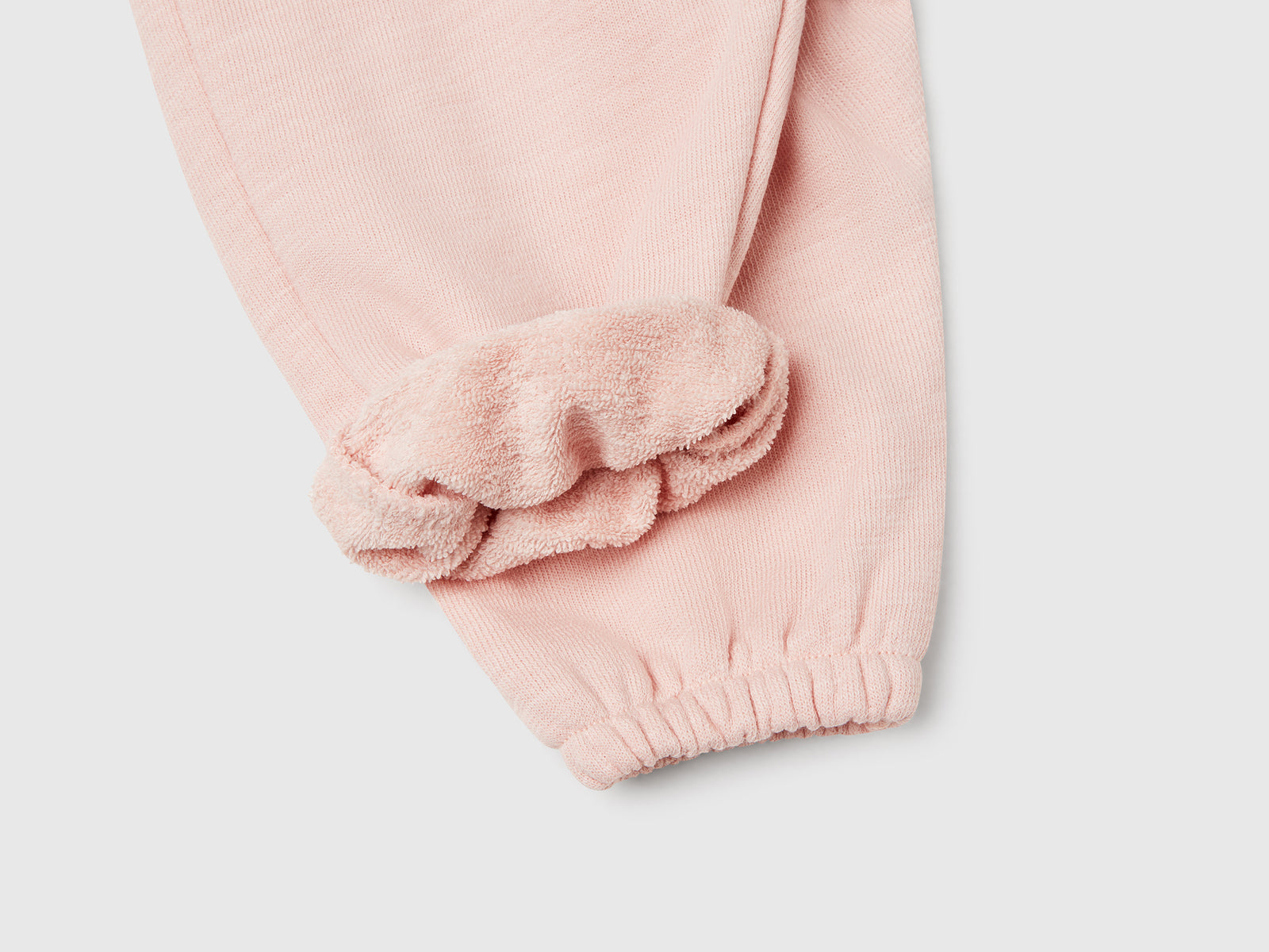 Pantaloni in spugna da neonato rosa tenue 3 | Benetton Outlet