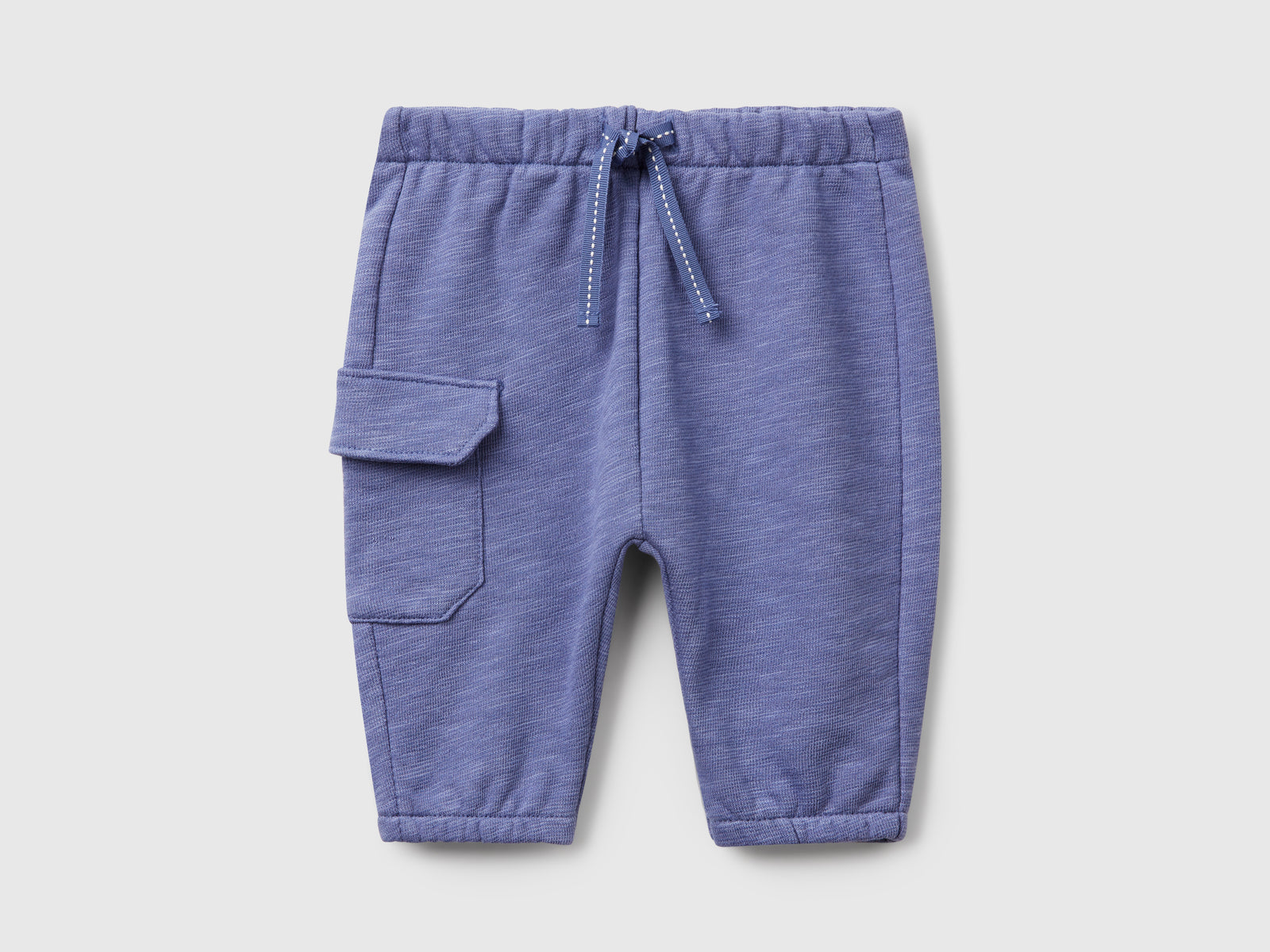 Pantaloni in spugna con taschino da neonato blu | Benetton Outlet