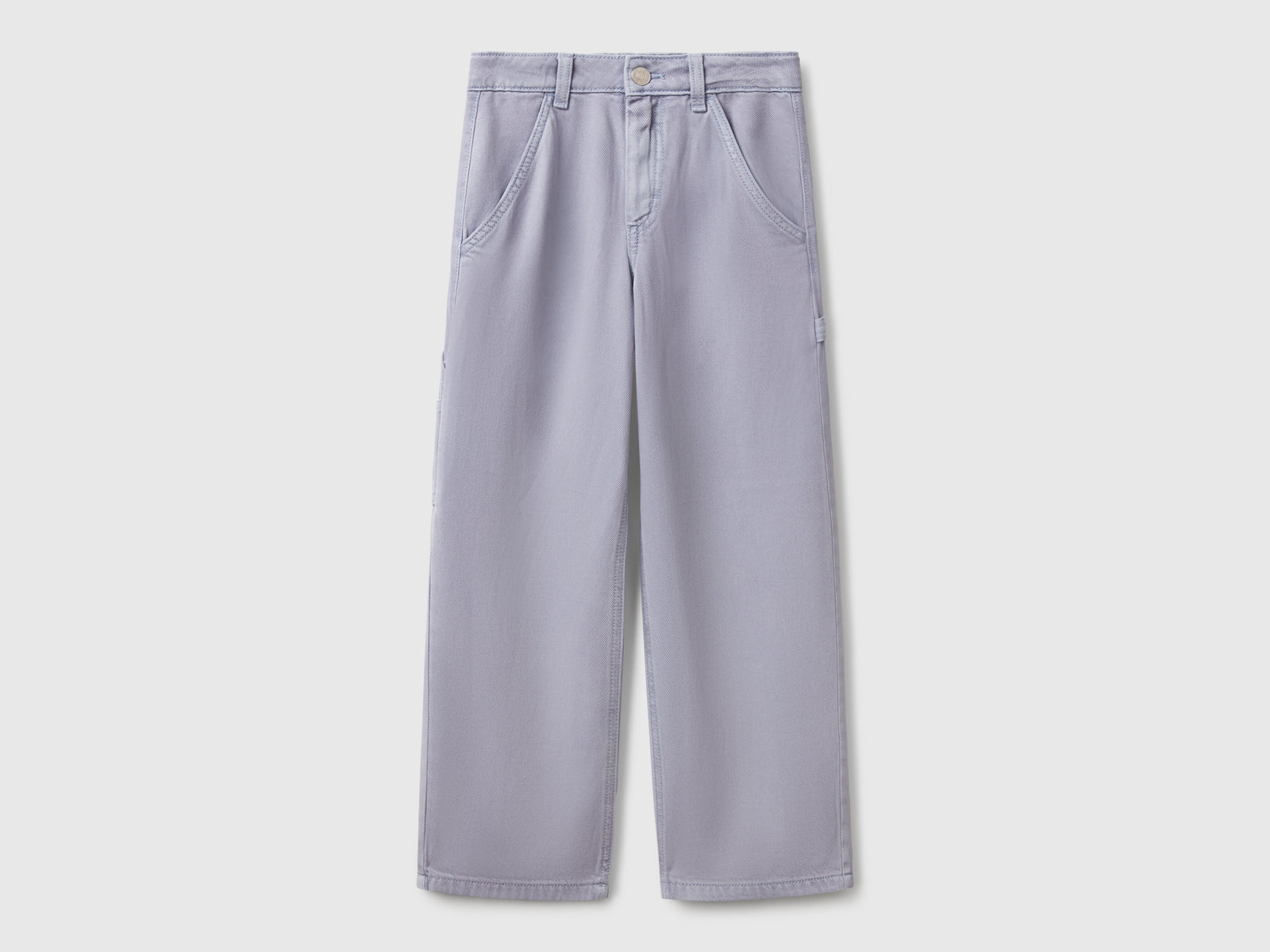 Pantaloni fluidi stile worker da bambina pervinca | Benetton Outlet