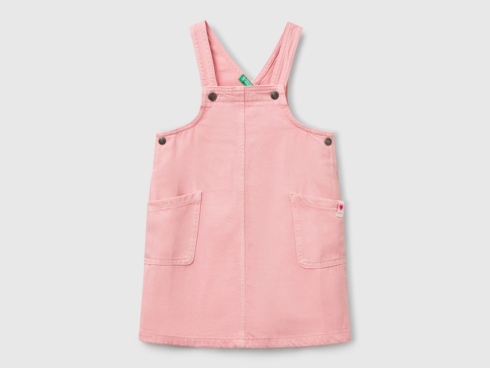 Vestito salopette fluido da bimba rosa | Benetton Outlet
