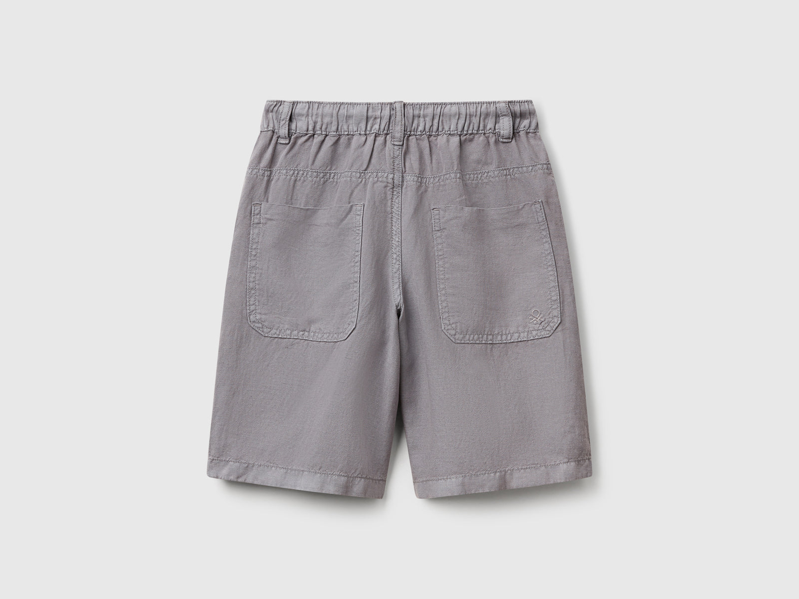 Bermuda in misto lino da bambino grigio 2 | Benetton Outlet