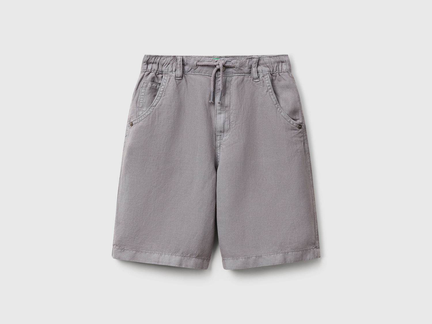 Bermuda in misto lino da bambino grigio | Benetton Outlet