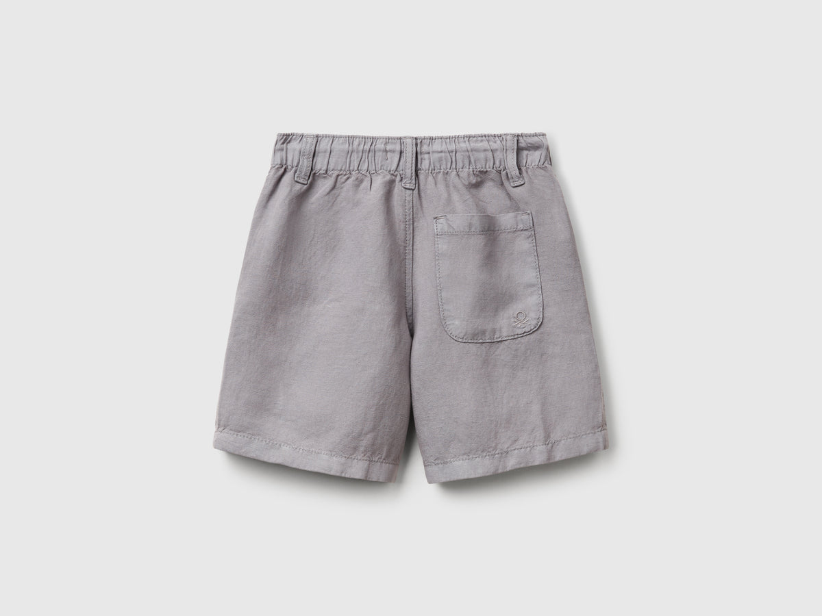 Bermuda con coulisse in misto lino