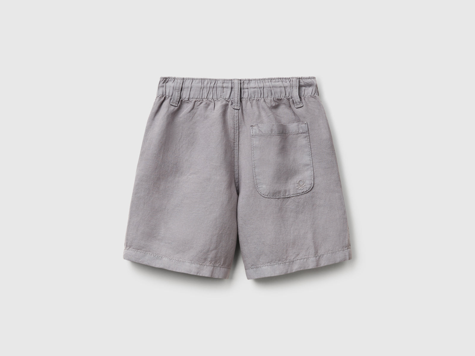 Bermuda con coulisse in misto lino da bimbo grigio 2 | Benetton Outlet