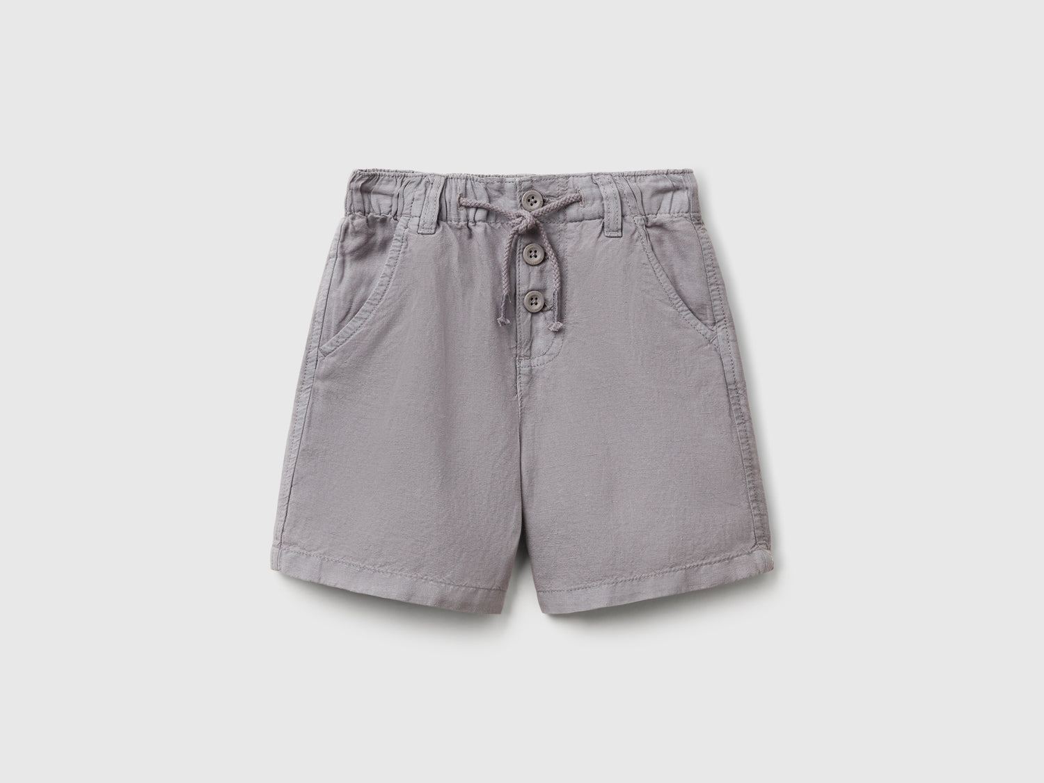 Bermuda con coulisse in misto lino da bimbo grigio | Benetton Outlet