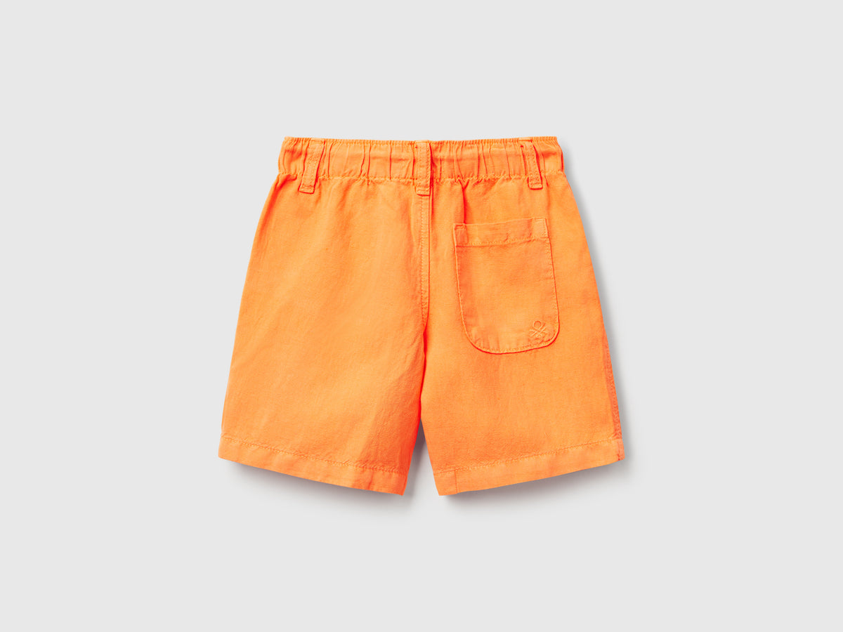 Bermuda con coulisse in misto lino