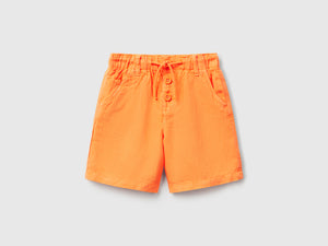 Bermuda con coulisse in misto lino