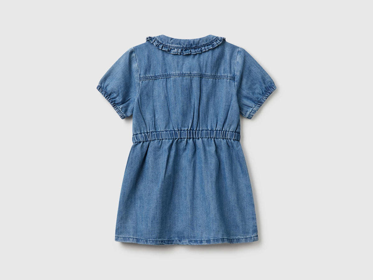 Vestito con colletto in chambray