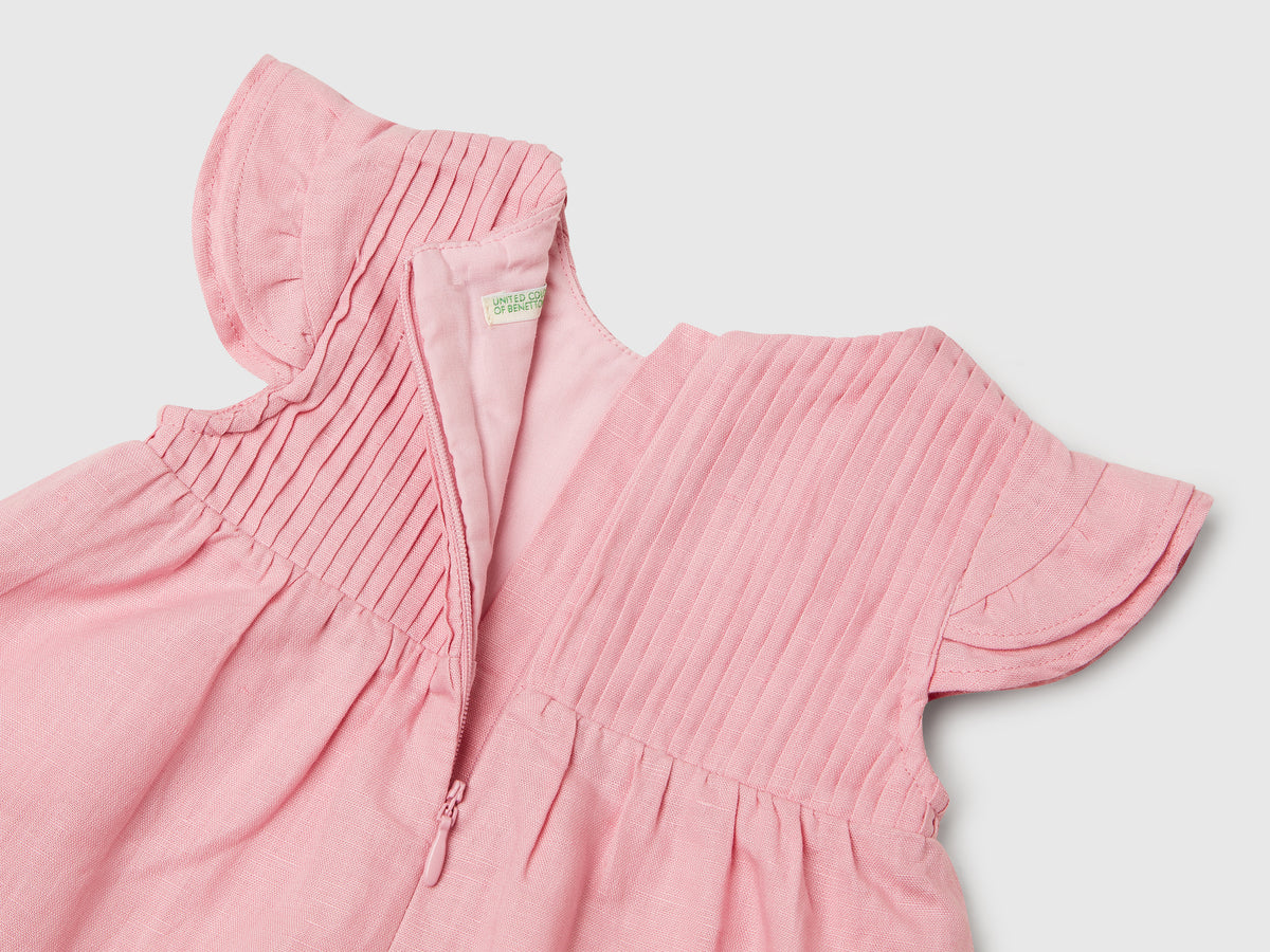 Vestito in misto lino e cotone