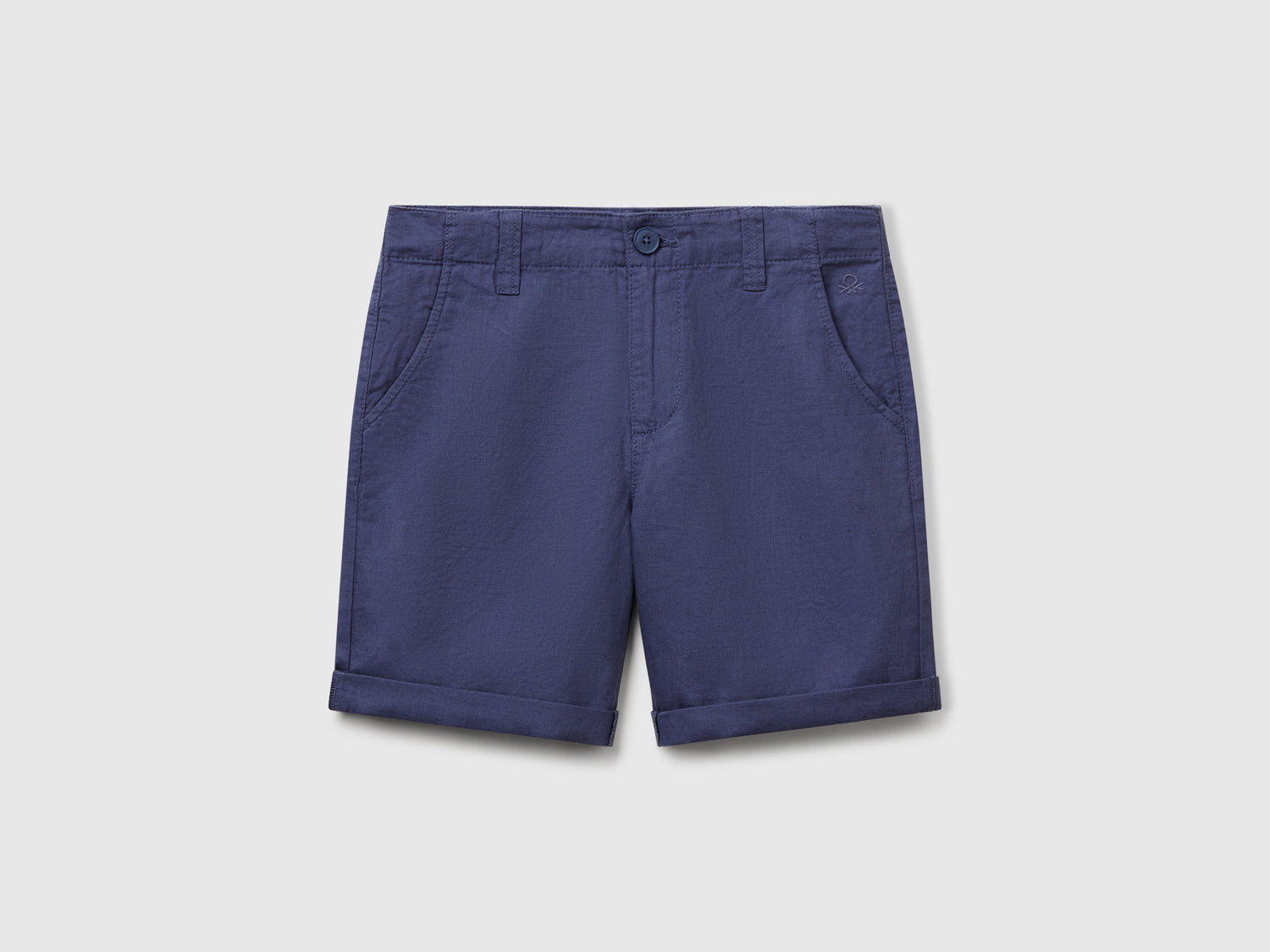 Bermuda chino in misto lino da bambino avio | Benetton Outlet