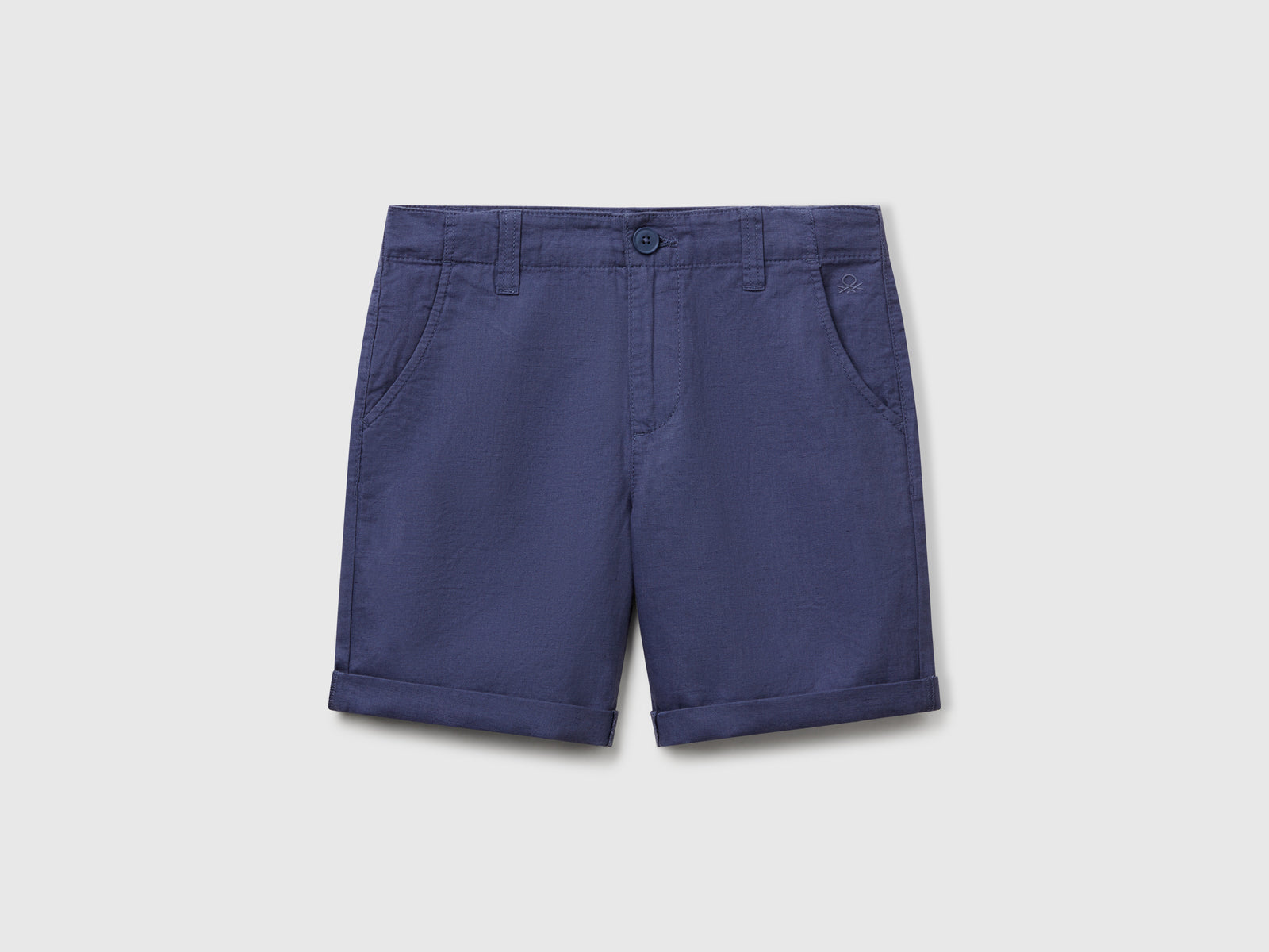 Bermuda chino in misto lino da bambino avio | Benetton Outlet