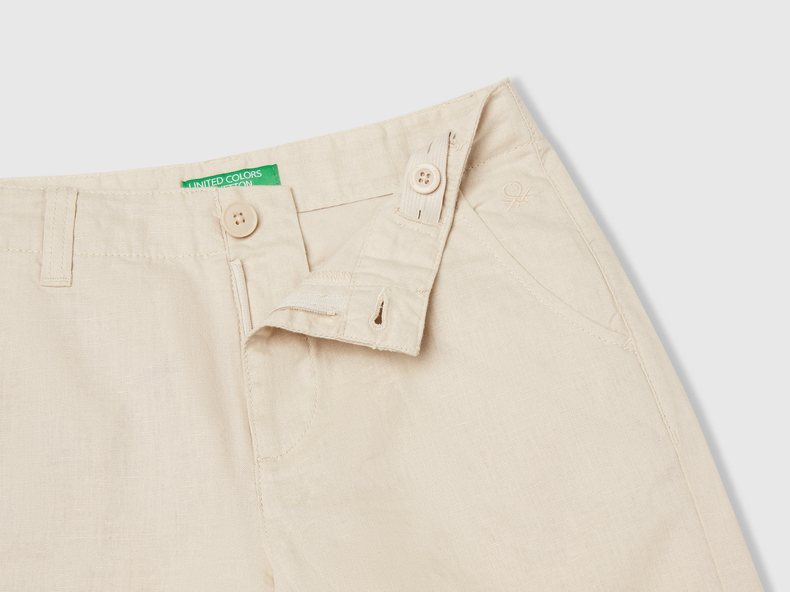 Bermuda chino in misto lino da bambino beige 3 | Benetton Outlet