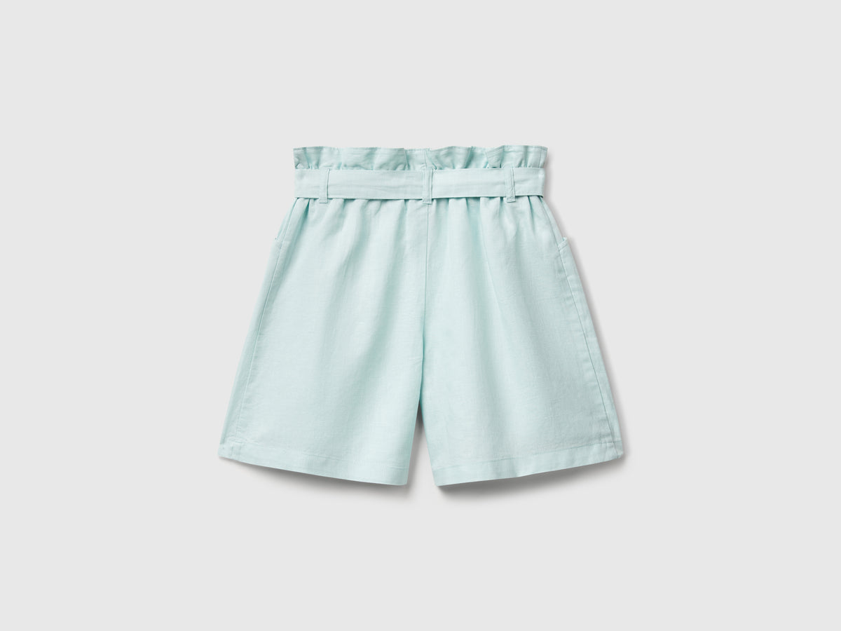 Bermuda paperbag in misto lino