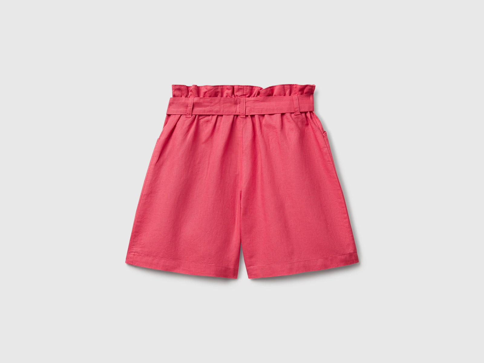 Bermuda paperbag in misto lino da bambina ciclamino 2 | Benetton Outlet