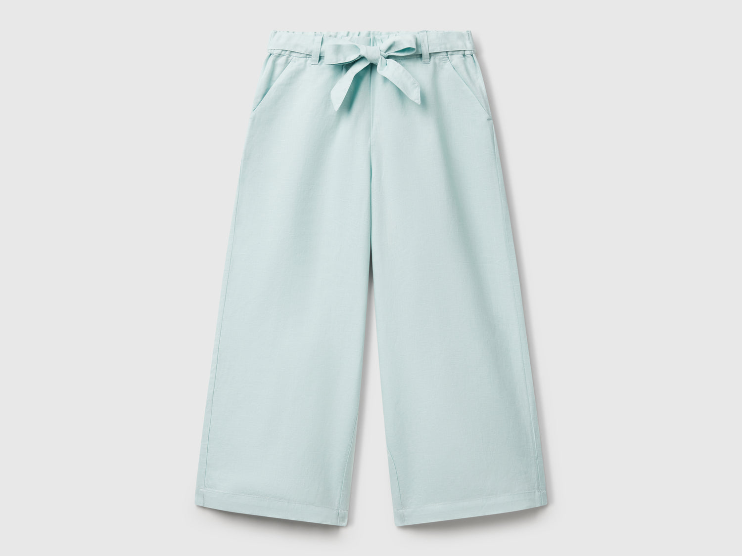 Pantaloni con fusciacca da bambina verde acqua | Benetton Outlet