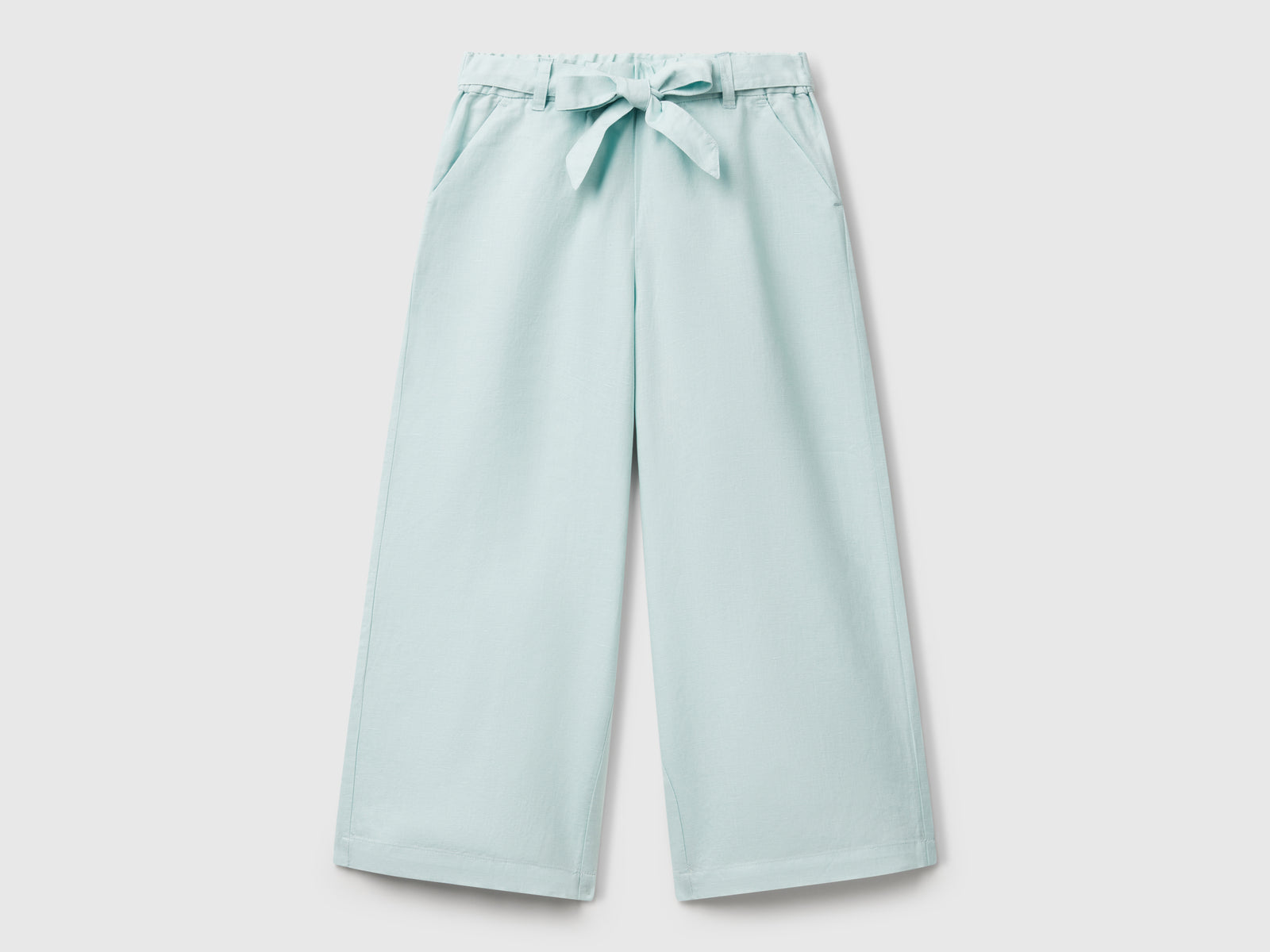 Pantaloni con fusciacca da bambina verde acqua | Benetton Outlet