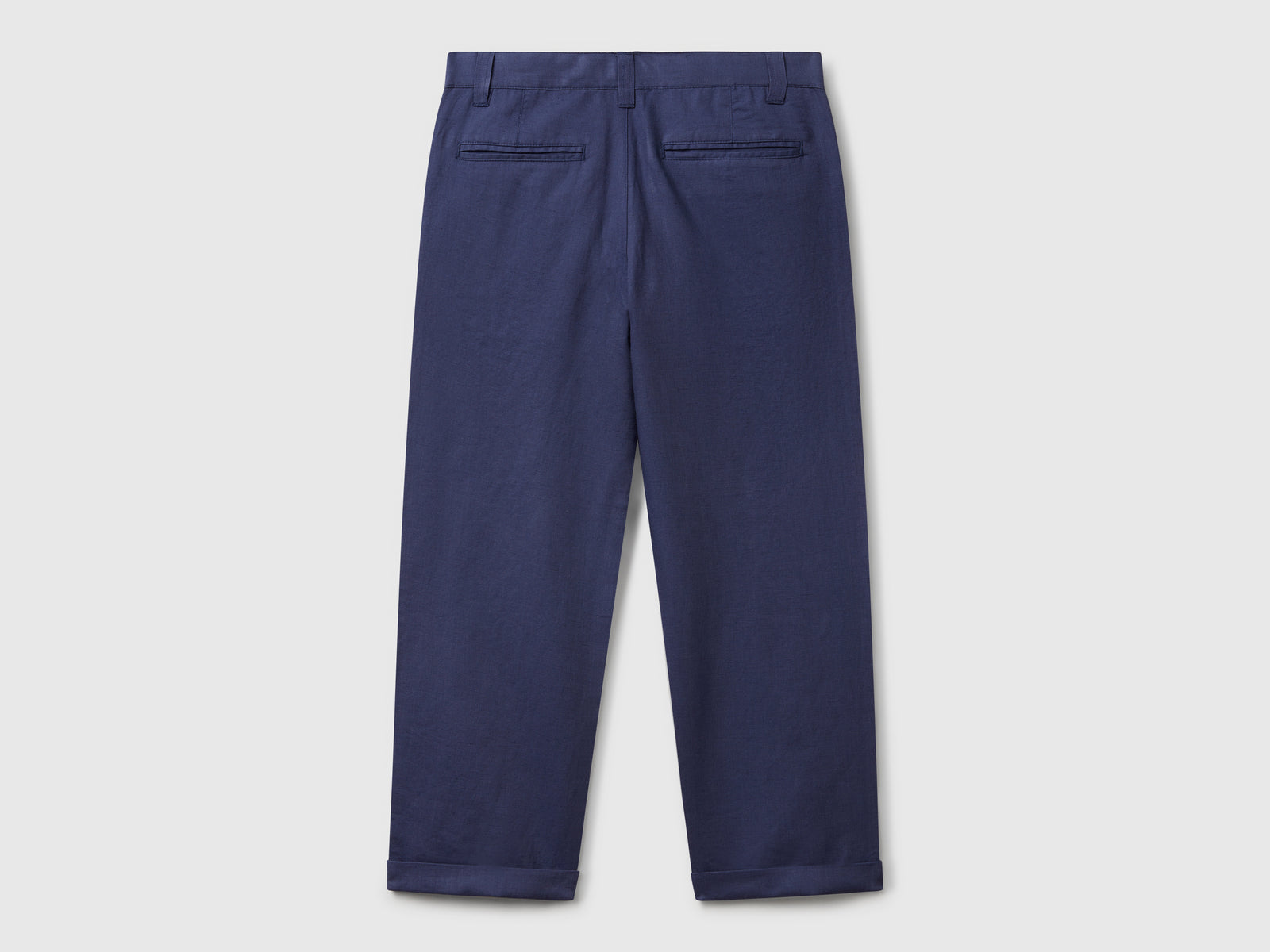 Pantaloni relaxed fit in misto lino da bambino avio 2 | Benetton Outlet